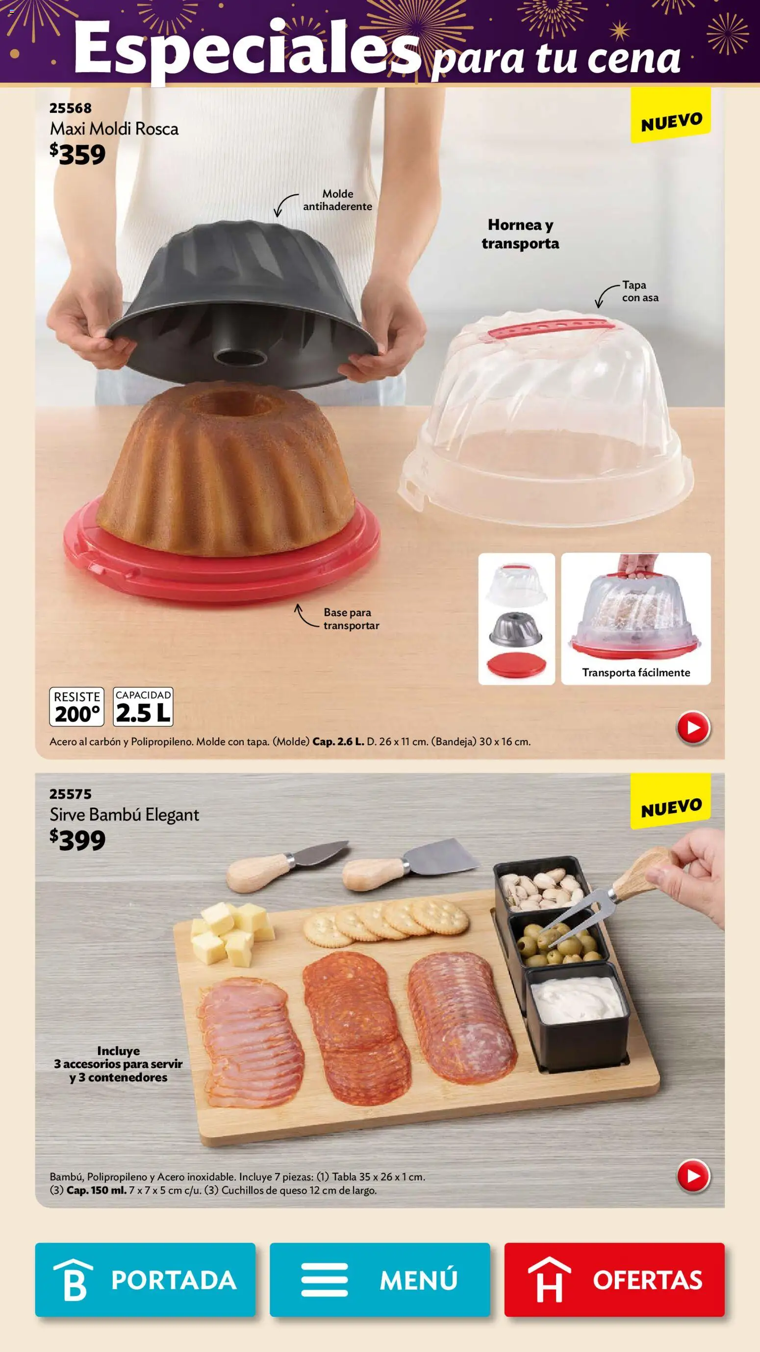 Nuevas ofertas de Betterware válidas en toda la República Mexicana desde el 01.12.2025. ¡Encuentra las mejores ofertas en Betterware campaña 12 2025! | Página: 34 | Productos: Bandeja, Queso, Molde