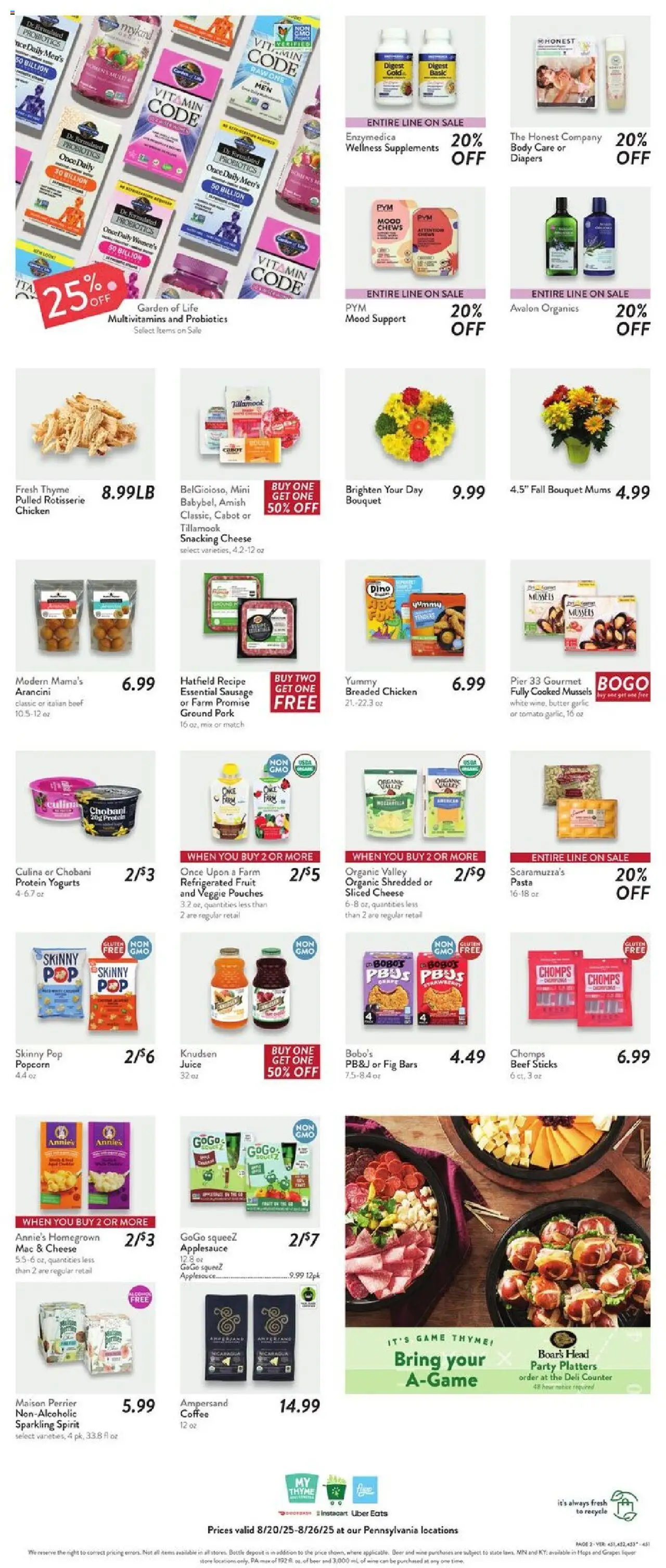Fresh Thyme Weekly Ad - PA - valid from 20.08.2025 | Page: 6 | Products: Butter, Cheese, Coffee, Garlic