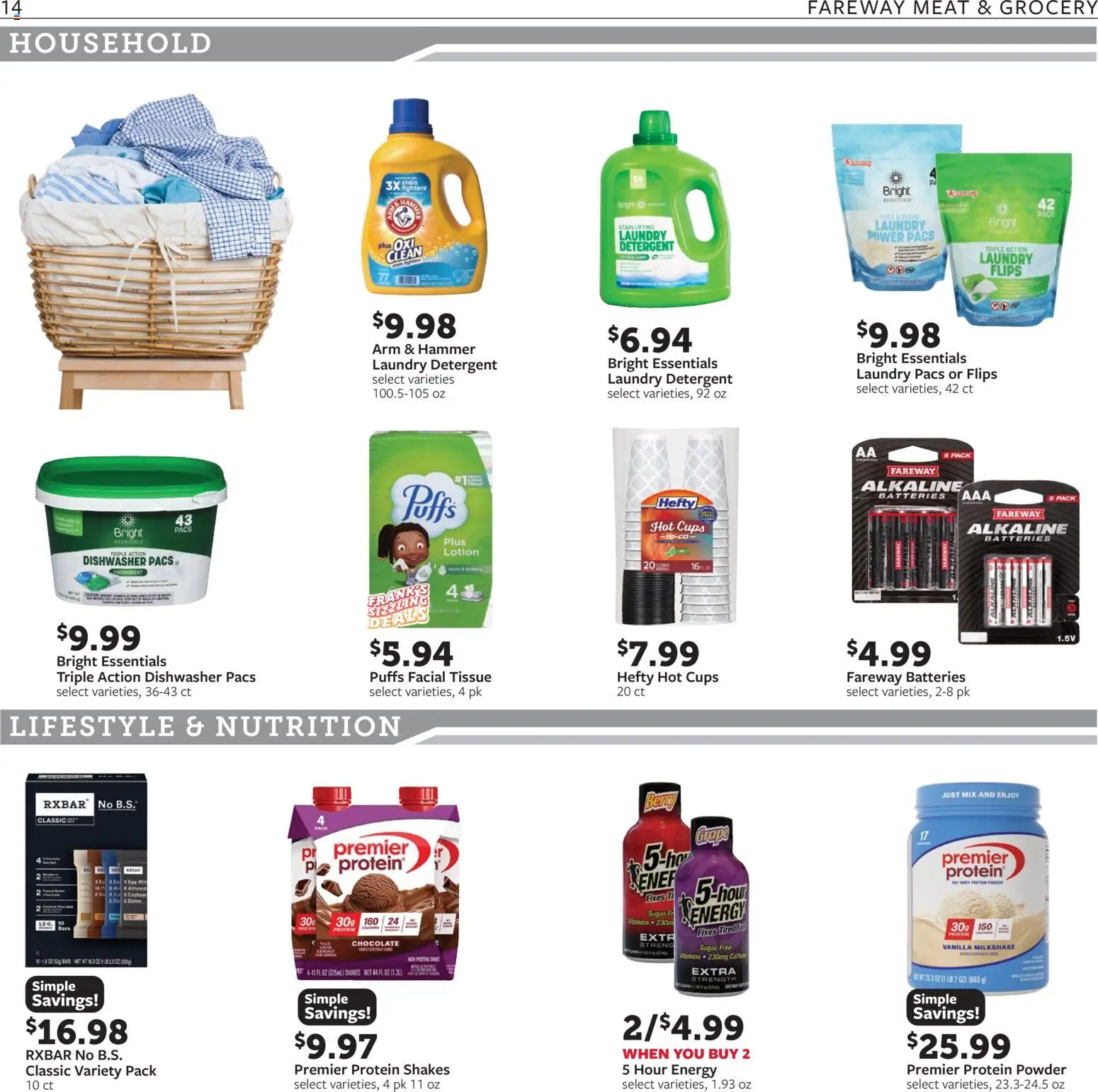 Fareway - Weekly Ad - valid from 19.01.2026 | Page: 14 | Products: Powder, Chocolate, Detergent, Dishwasher