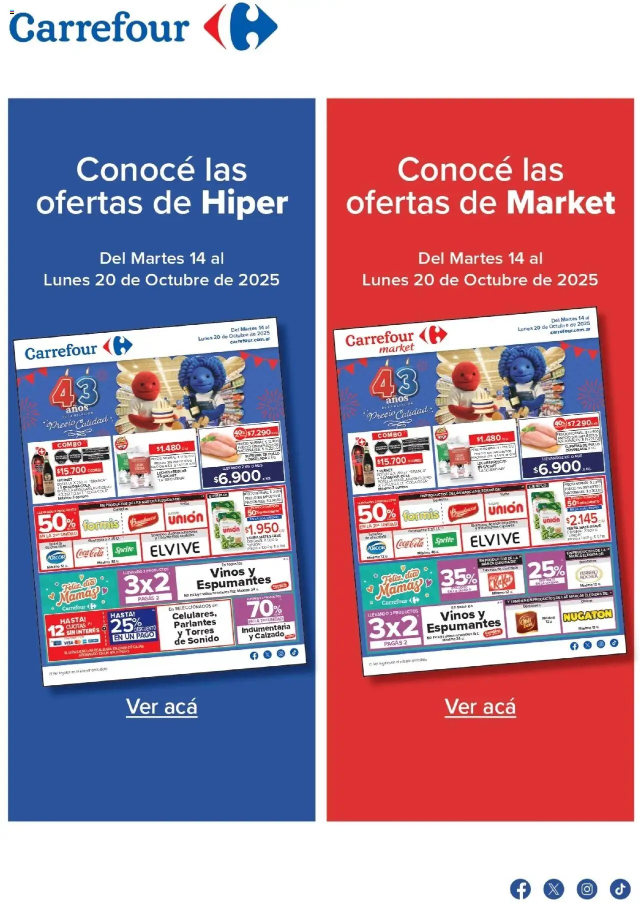 Carrefour ofertas - Catamarca │ válido desde el 14.10.2025 | Página: 1 | Productos: Botella, Mate, Galletitas, Yerba