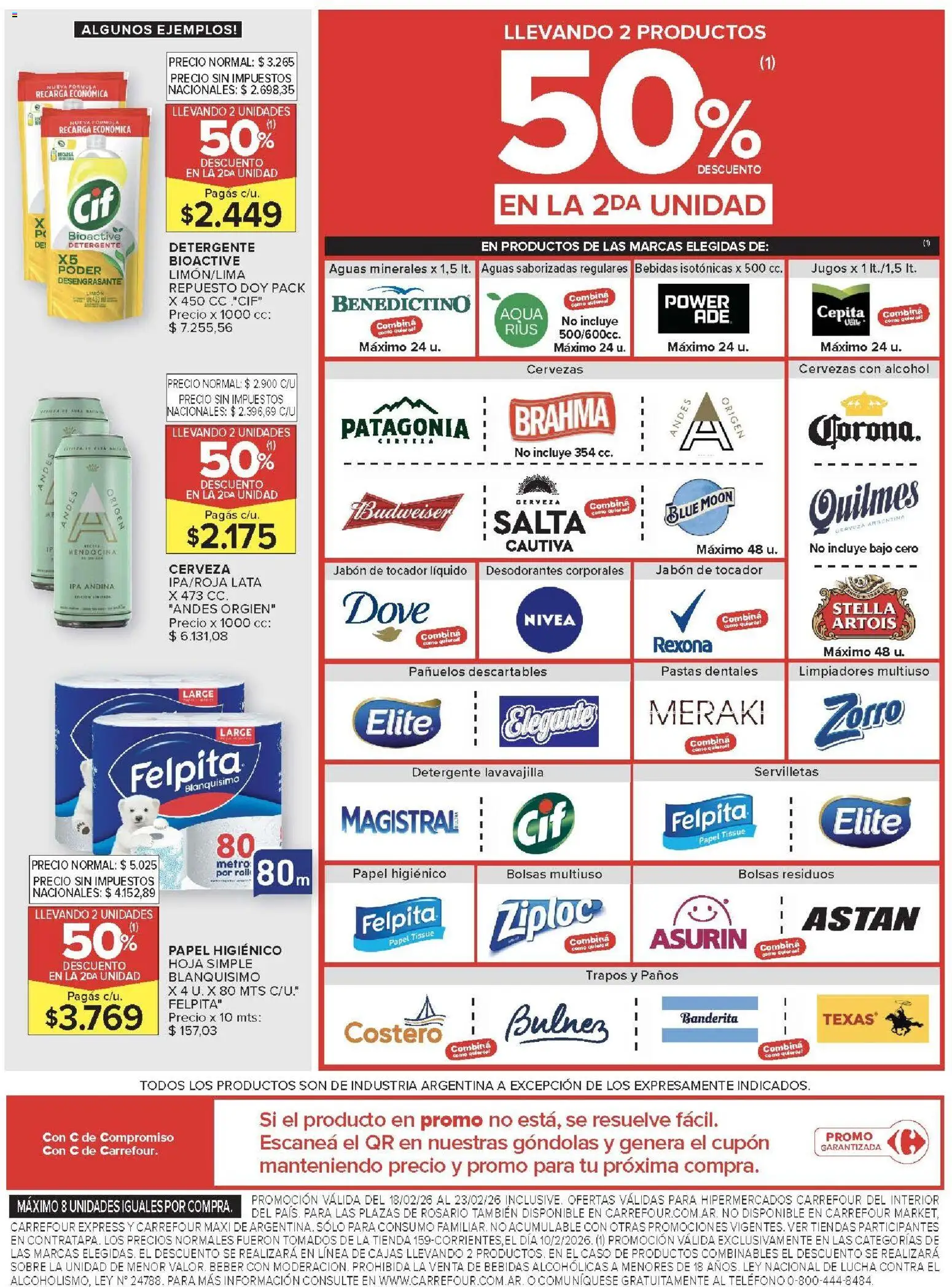 Carrefour ofertas │ válido desde el 18.02.2026 | Página: 9 | Productos: Teléfono, Papel higiénico, Caso, Sobre