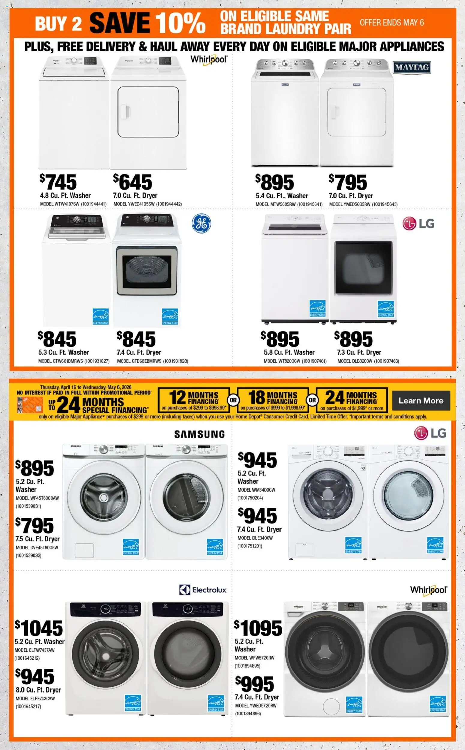 Home Depot flyer valid from 30.04.2026 | Page: 5 | Products: Dryer
