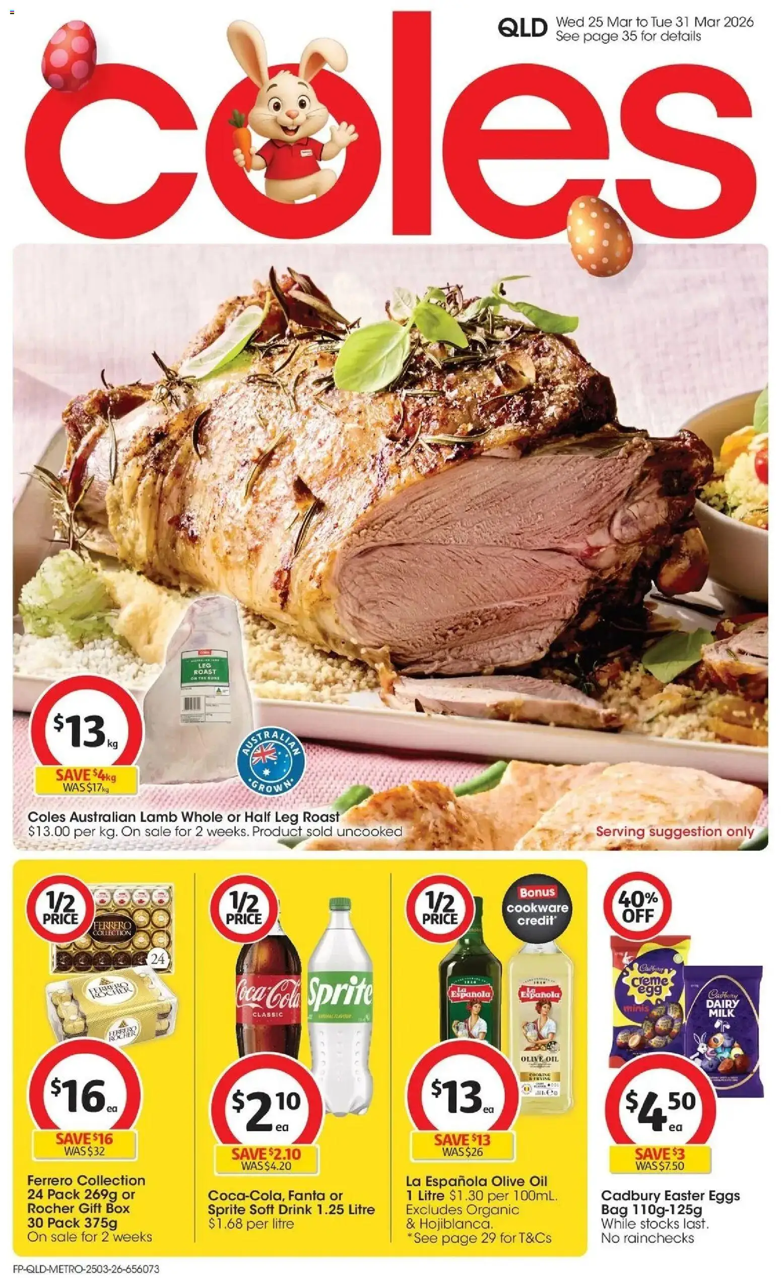 Coles catalogue - valid from 24.03.2026 | Page: 1 | Products: Box, Dairy, Eggs, Coca Cola