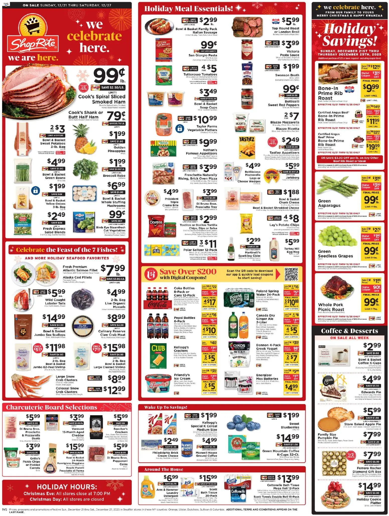 ShopRite Weekly Ad 2 - valid from 21.12.2025 | Page: 1 | Products: Spinach, Pizza, Detergent, Bag