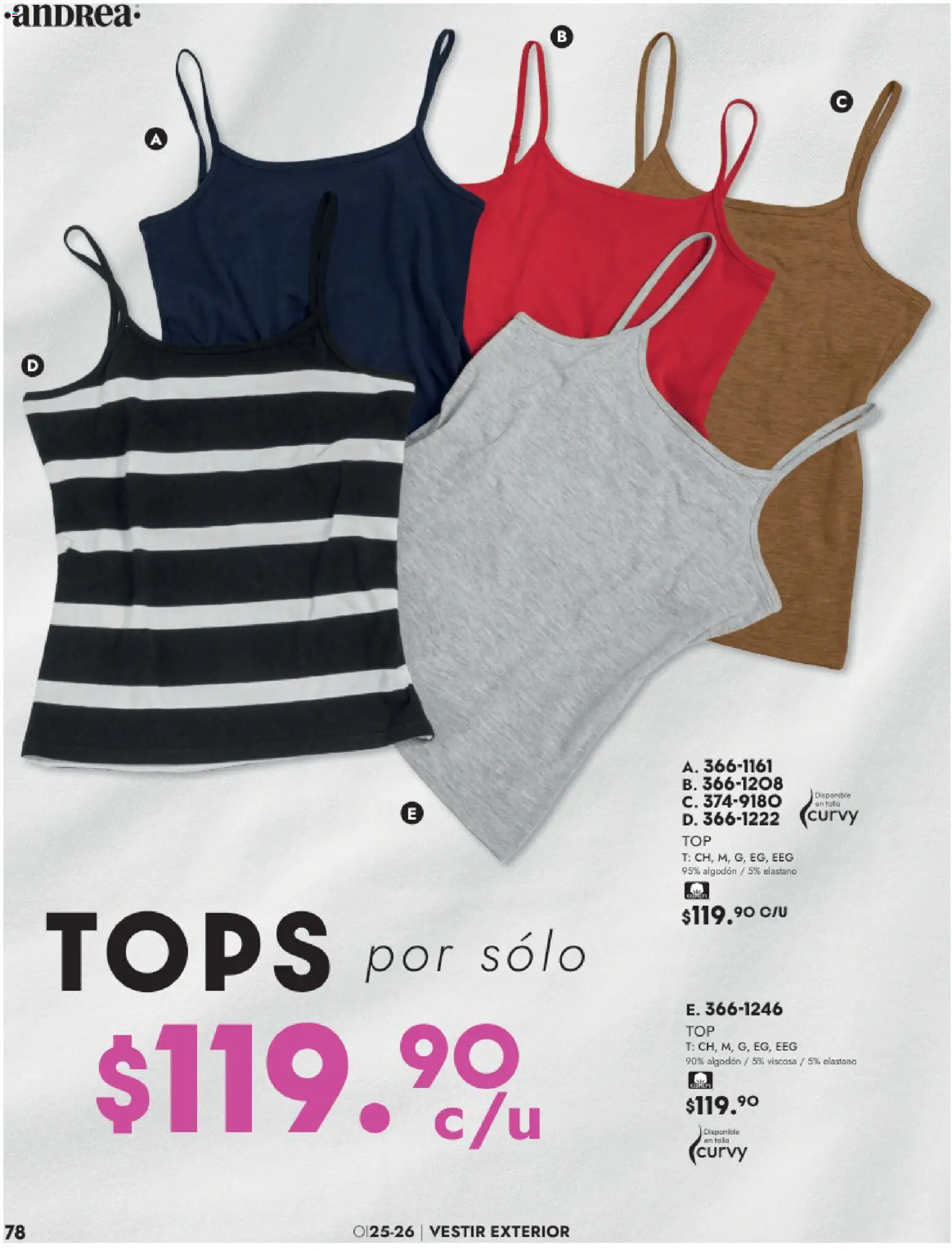 Nuevas ofertas de Andrea válidas en toda la República Mexicana desde el 26.11.2025. ¡Encuentra las mejores ofertas en Andrea catálogo Vestir! | Página: 78 | Productos: Algodón