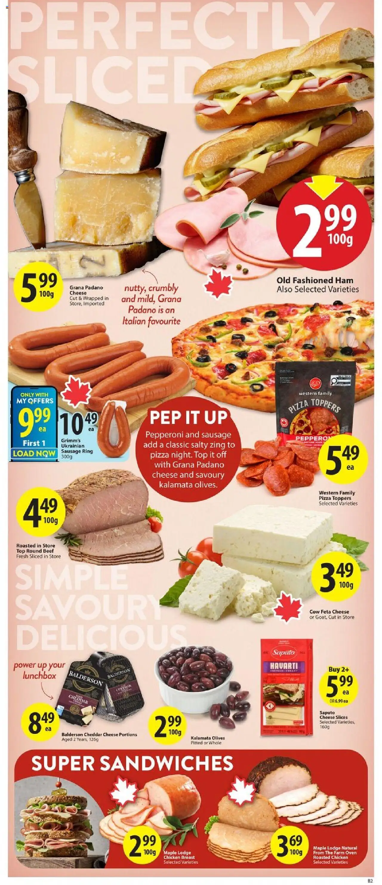 Save on foods flyer valid from 18.09.2025 | Page: 12 | Products: Beef, Ham, Pizza, Chicken
