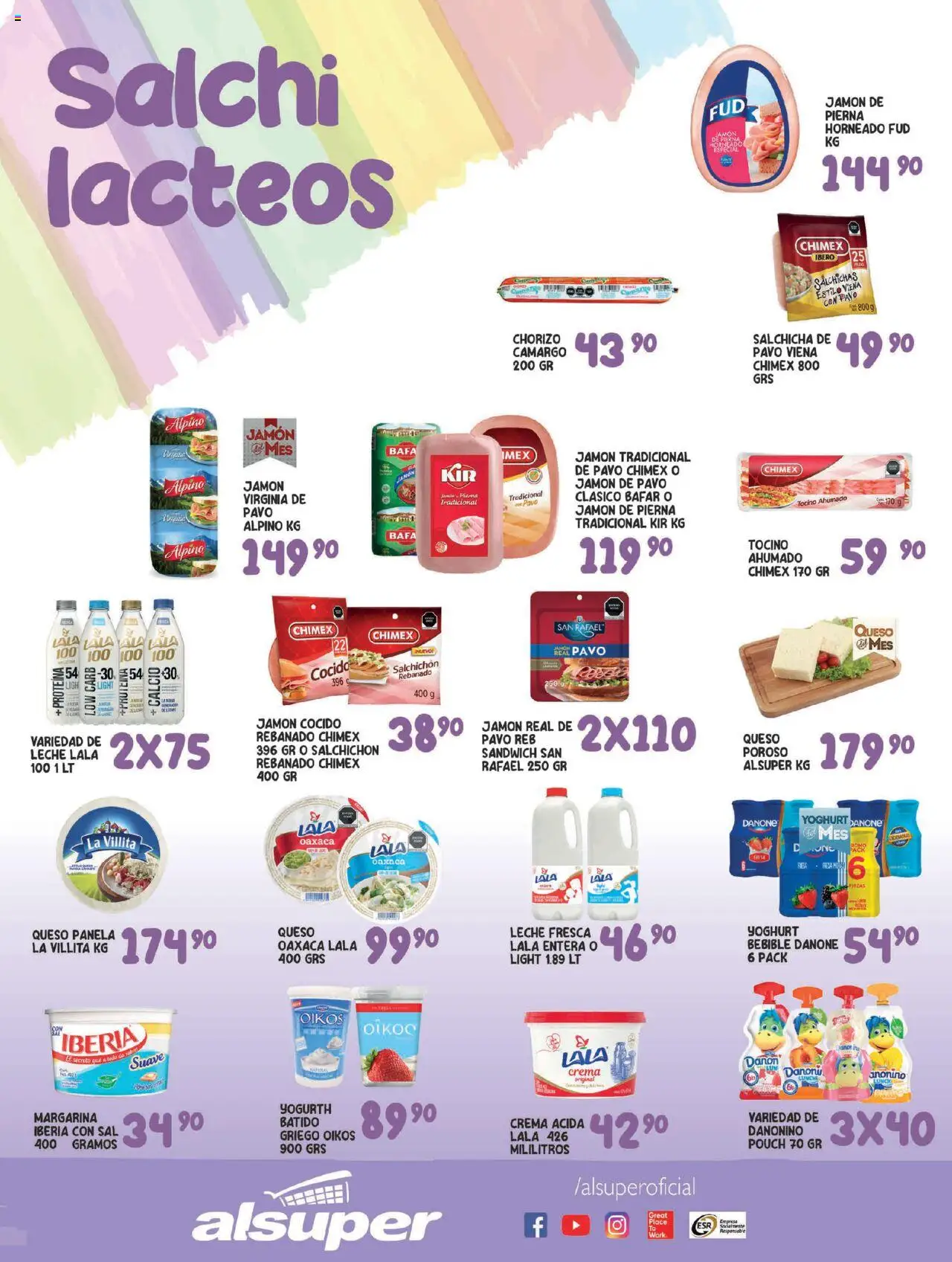 Nuevas ofertas de Alsuper válidas en toda la República Mexicana desde el 12.08.2025. ¡Encuentra las mejores ofertas en Alsuper folleto! | Página: 3 | Productos: Jamón cocido, Leche, Queso, Jamón