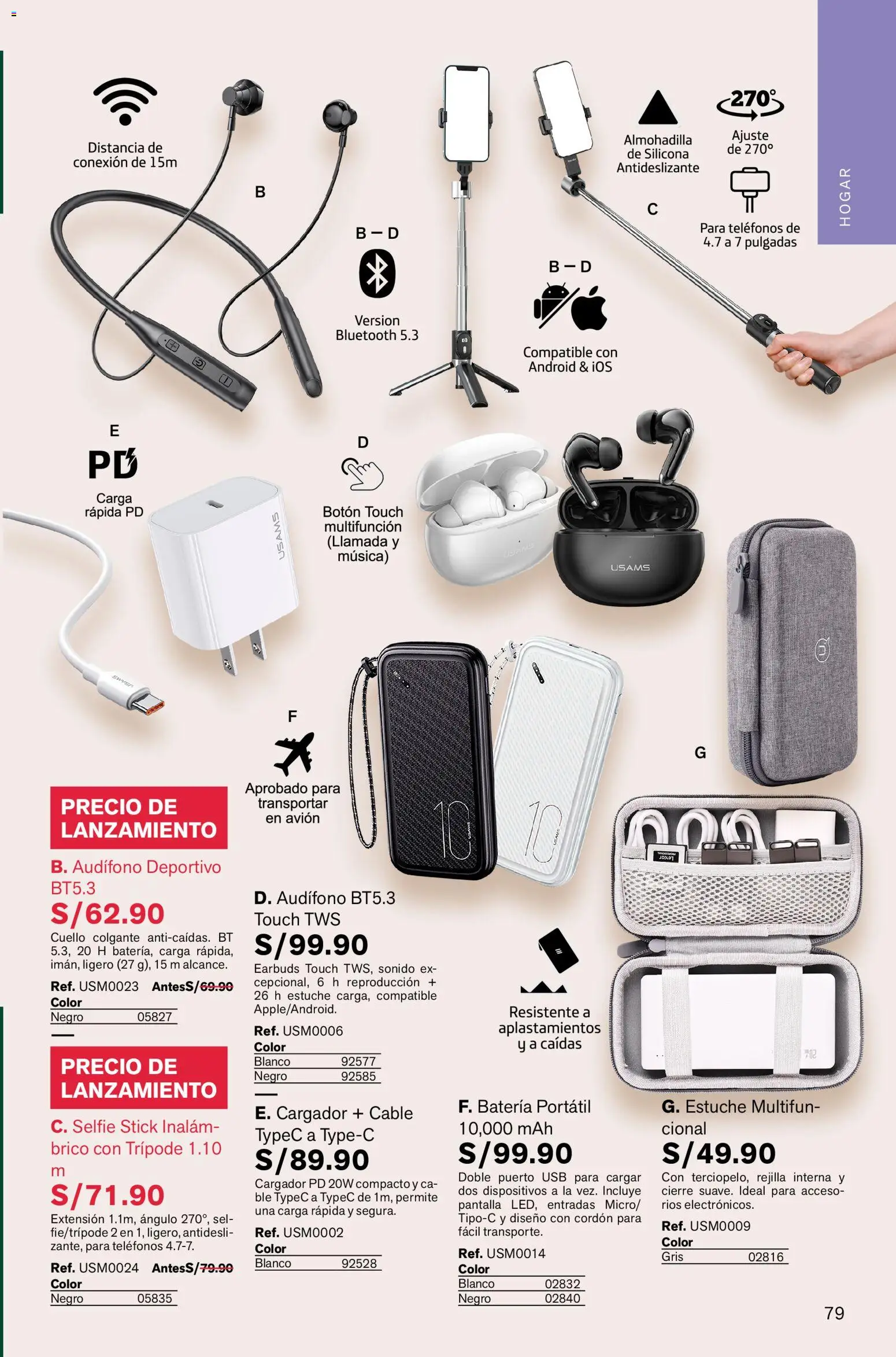 Catálogo Leonisa válido desde 05.12.2025 | Página: 79 | Productos: Rejilla, Batería, Cable, USB