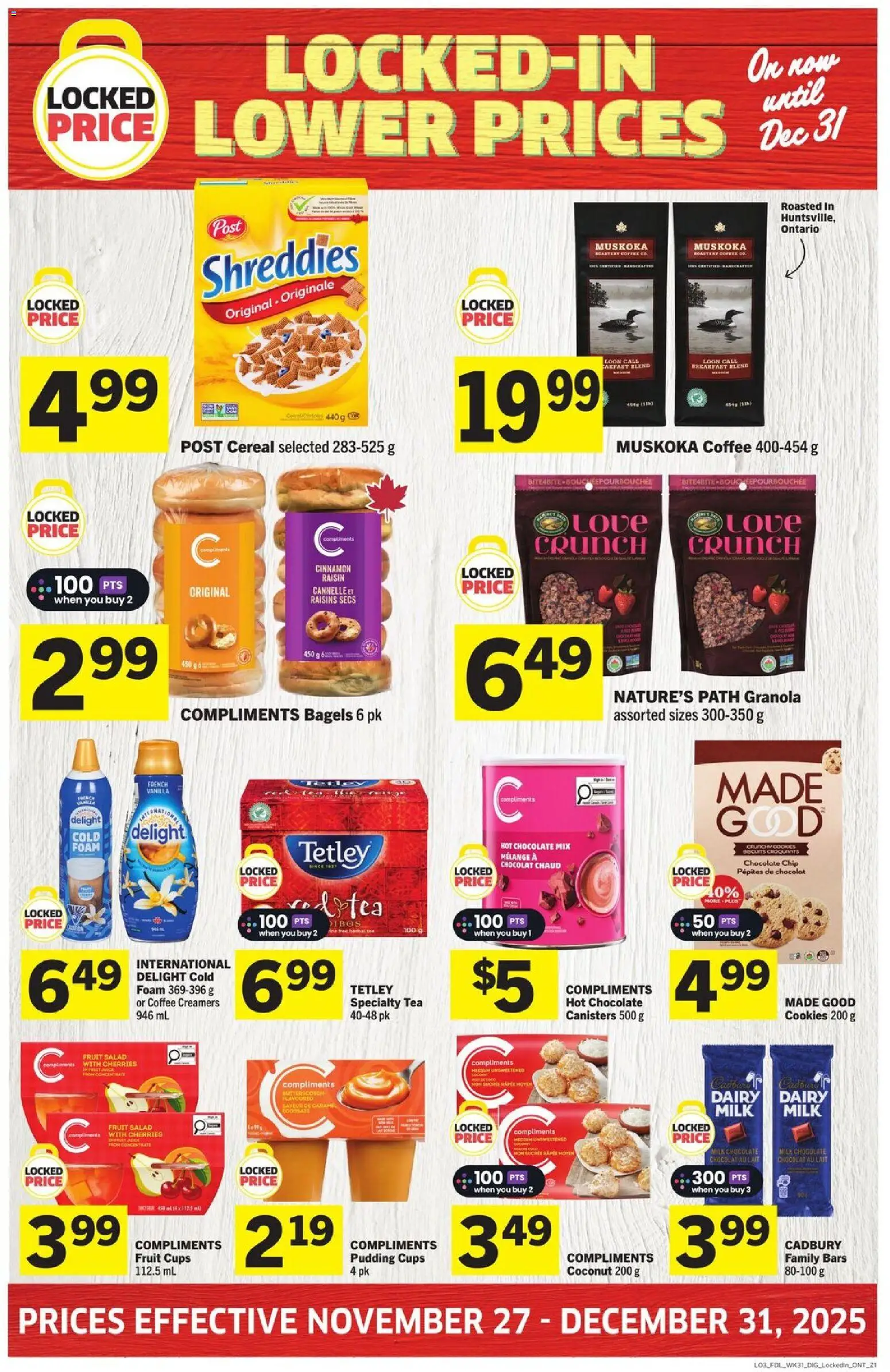Foodland flyer valid from 27.11.2025 | Page: 3 | Products: Tea, Milk, Coffee, Chocolate