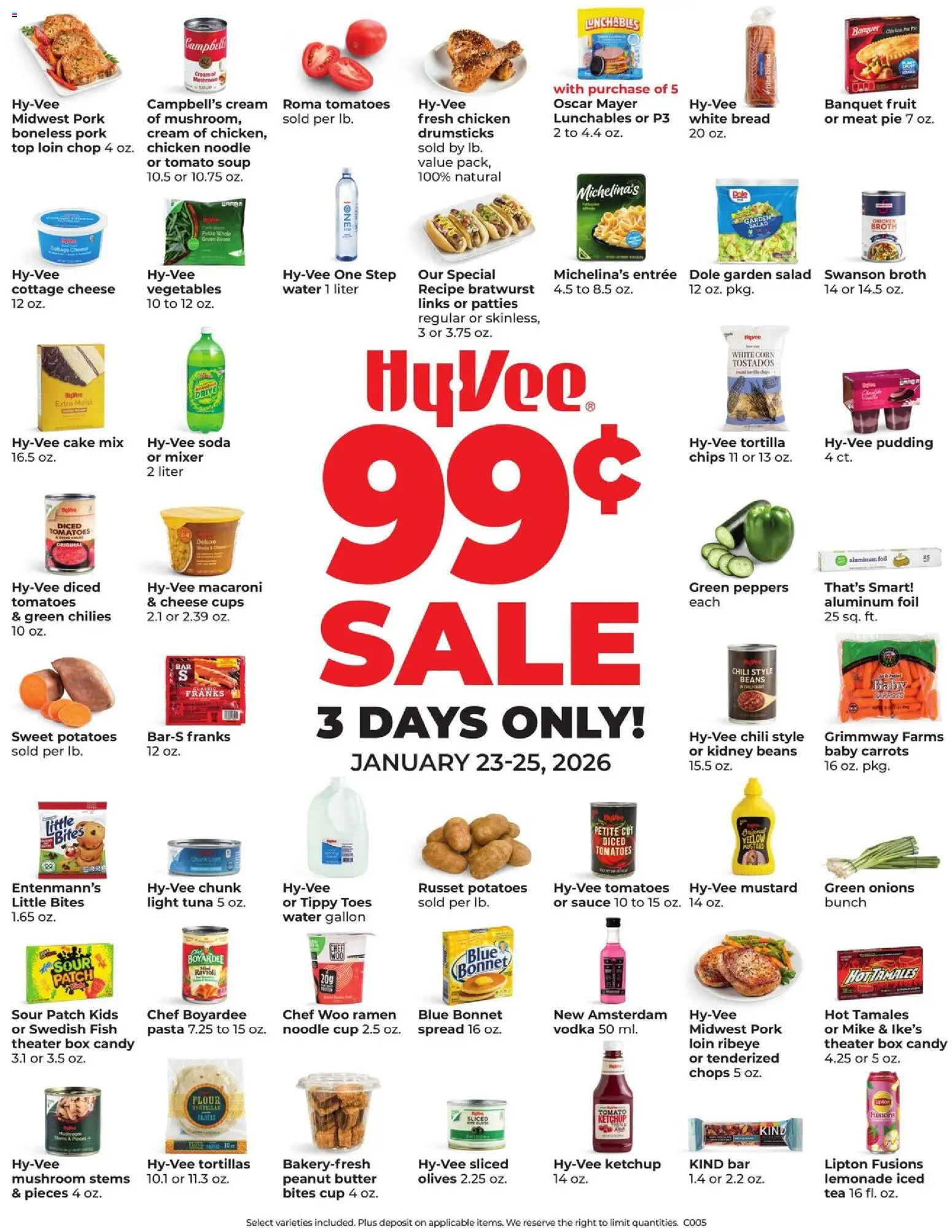 HyVee Special Sales - valid from 23.01.2026 | Page: 1 | Products: Bread, Pork, Ketchup, Vodka