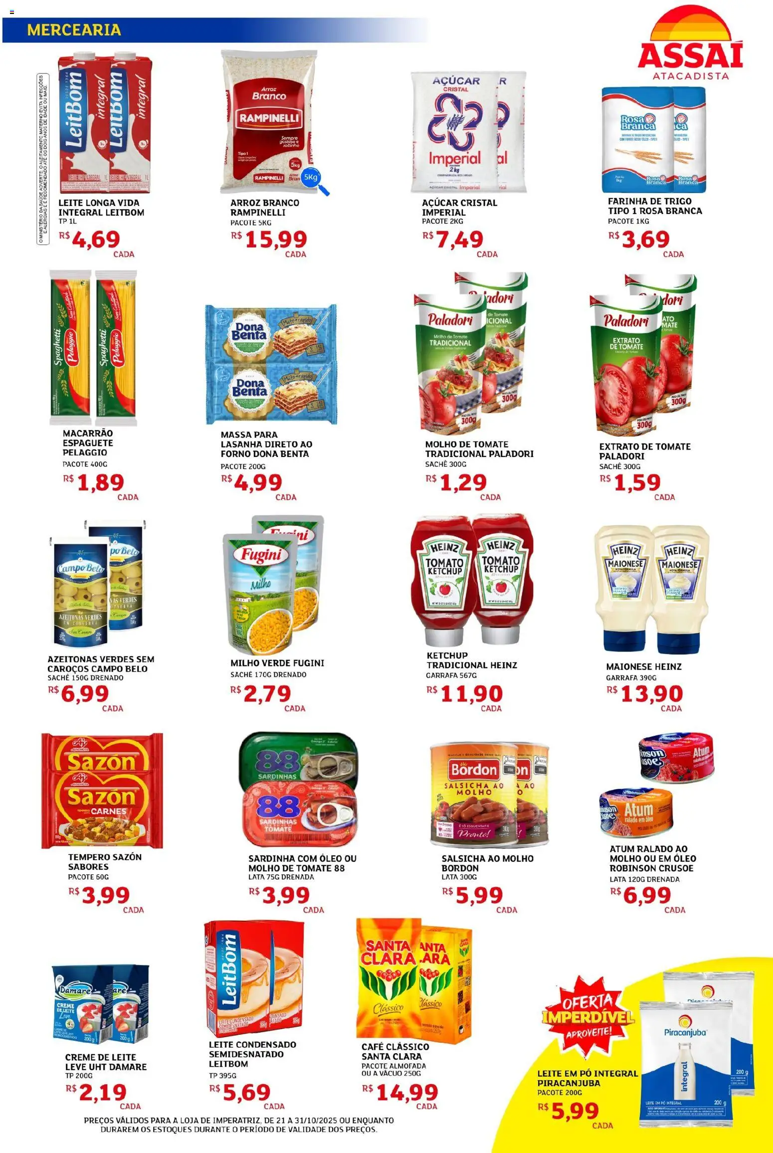 Assaí Atacadista Folheto - válido de 27.10.2025 | Página: 5 | Produtos: Pó, Café, Macarrão, Creme de leite