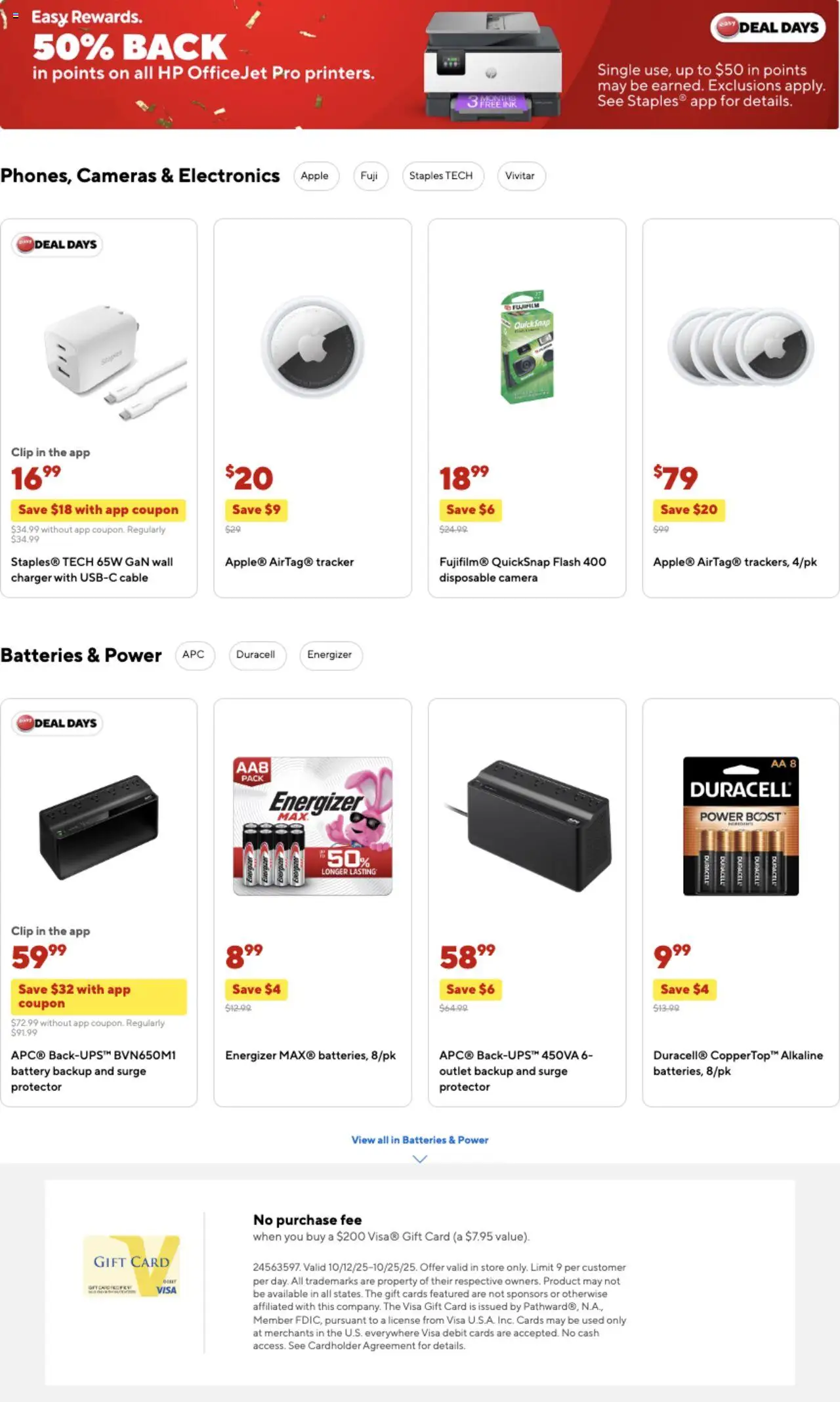 Staples Weekly Ad - valid from 12.10.2025 | Page: 11 | Products: Battery, Clip, Ink, Charger
