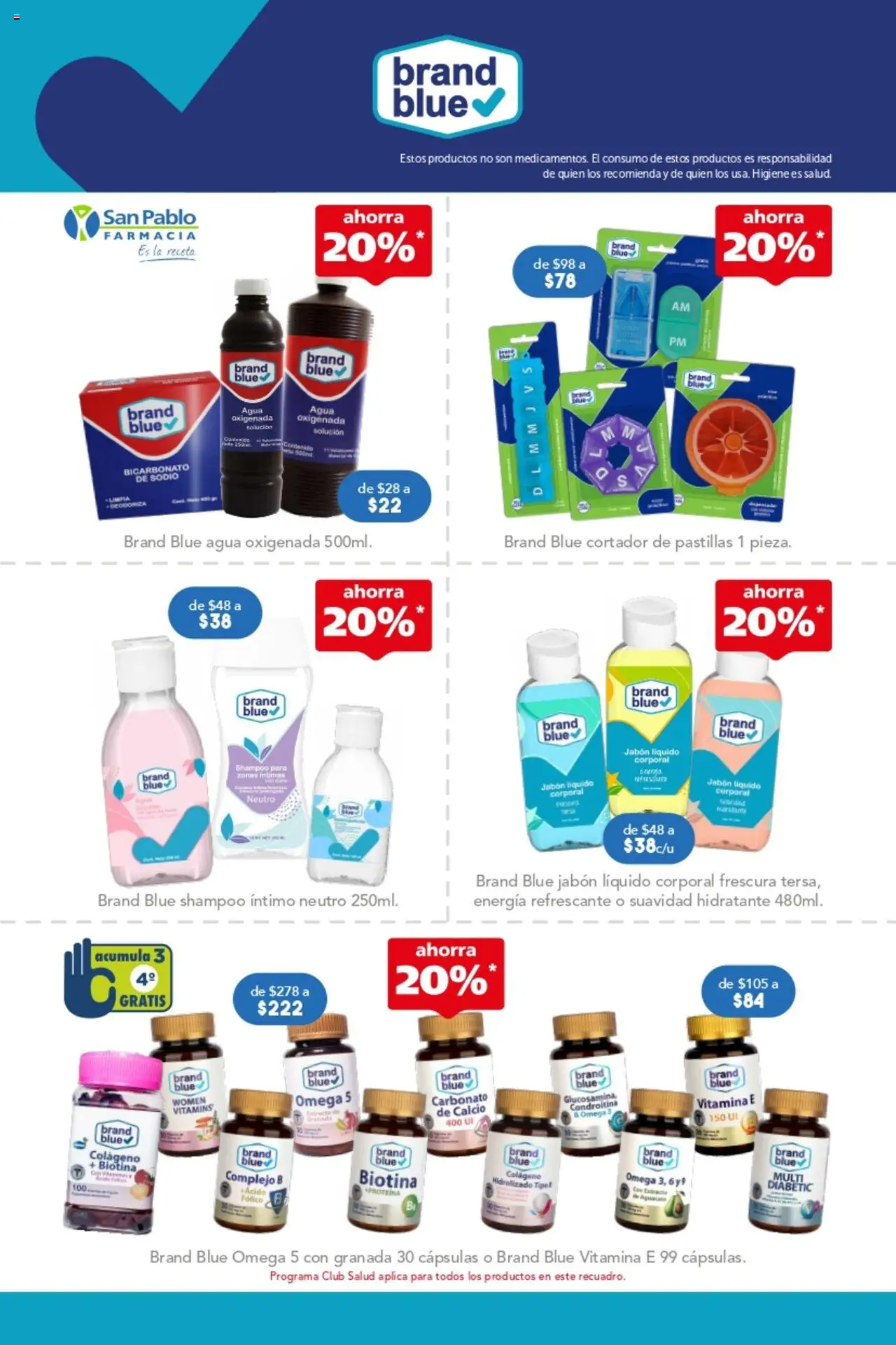Nuevas ofertas de Farmacia San Pablo válidas en toda la República Mexicana desde el 28.09.2025. ¡Encuentra las mejores ofertas en Farmacia San Pablo catálogo! | Página: 9 | Productos: Jabón líquido, Agua oxigenada, Cortador, Jabón