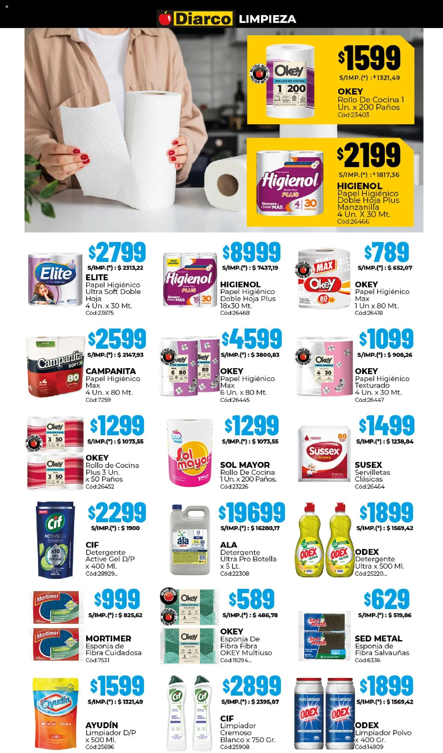 Diarco ofertas │ válido desde el 06.04.2026 | Página: 15 | Productos: Papel higiénico, Polvo, Detergente, Esponja