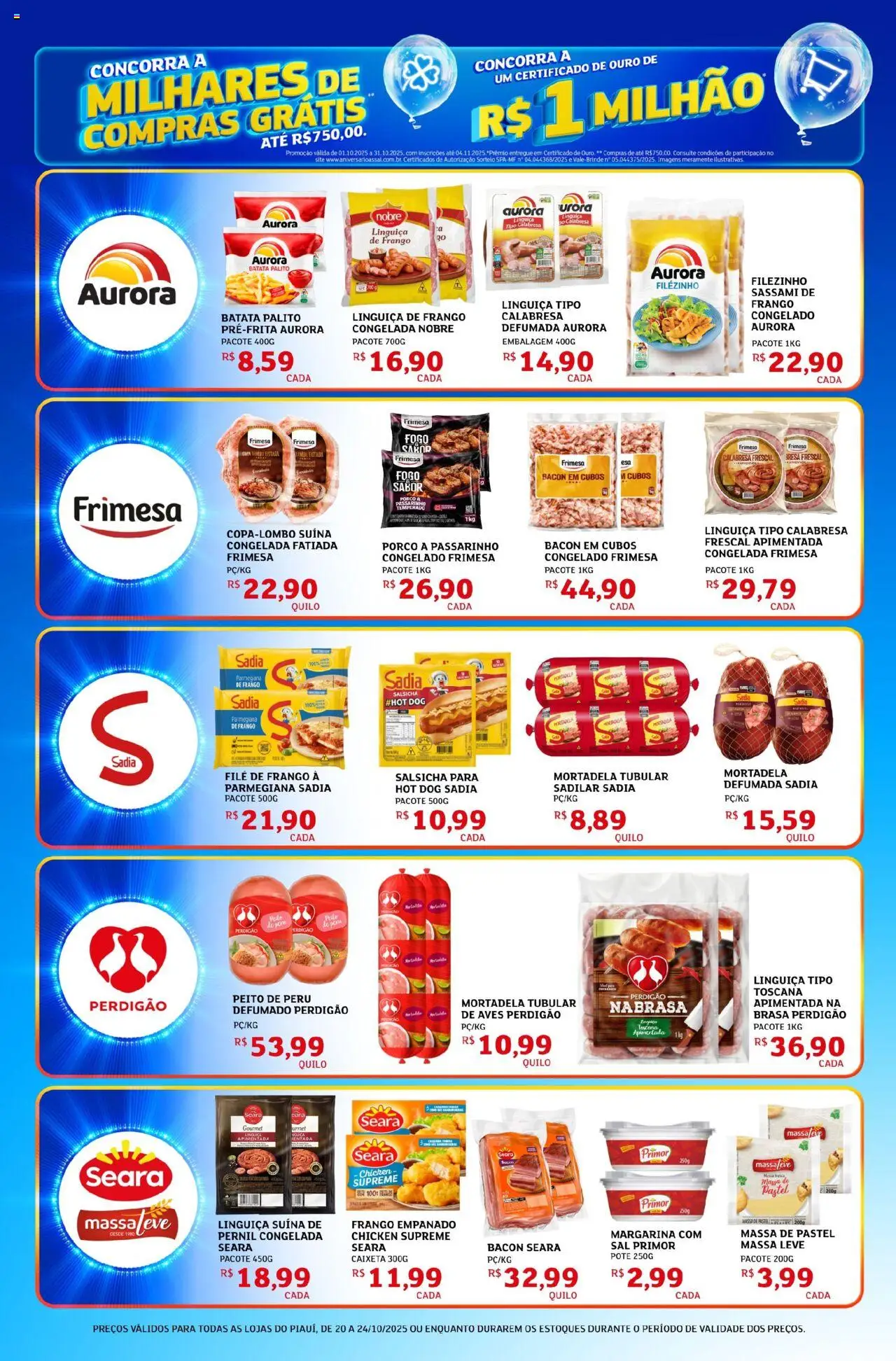 Assaí Atacadista Folheto - válido de 20.10.2025 | Página: 2 | Produtos: Mortadela, Peito de peru, Massa, Batata