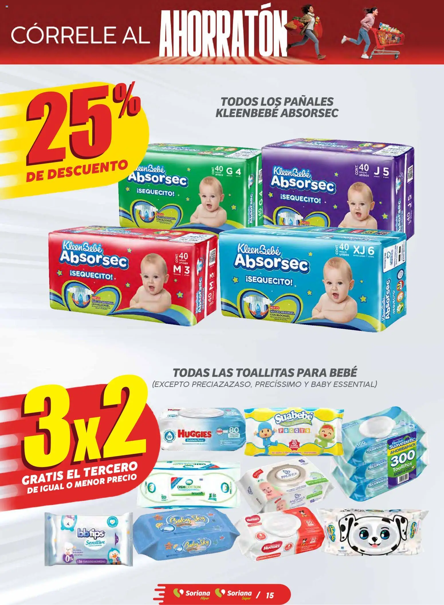 Nuevas ofertas de Soriana válidas en toda la República Mexicana desde el 30.10.2025. ¡Encuentra las mejores ofertas en Soriana - Ahorratón Soriana Súper Nacional! | Página: 15 | Productos: Pañales