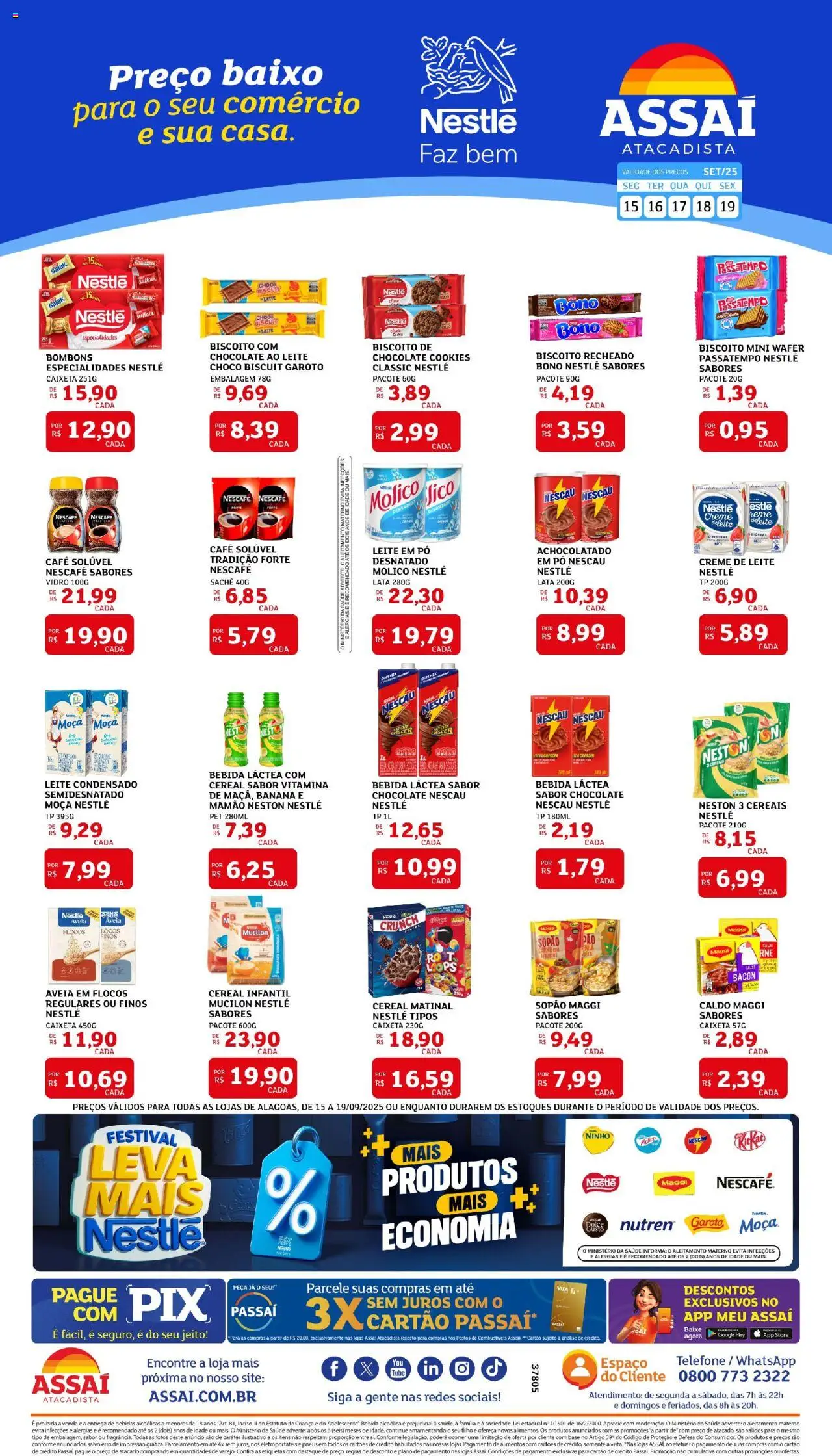 Assaí Atacadista Folheto - válido de 16.09.2025 | Página: 1 | Produtos: Pó, Base, Creme de leite, Cookies