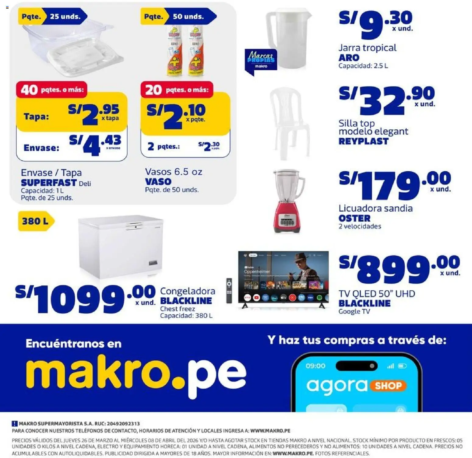 Catálogo Makro válido desde 26.03.2026 | Página: 26 | Productos: Silla, Vasos, Licuadora