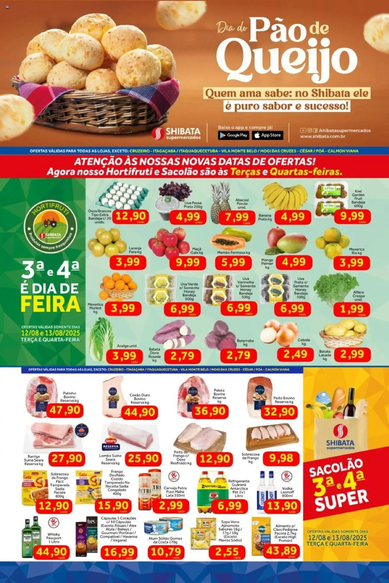 Shibata Folheto - válido de 12.08.2025 | Página: 4 | Produtos: Cebola, Cerveja, Abacaxi, Alface