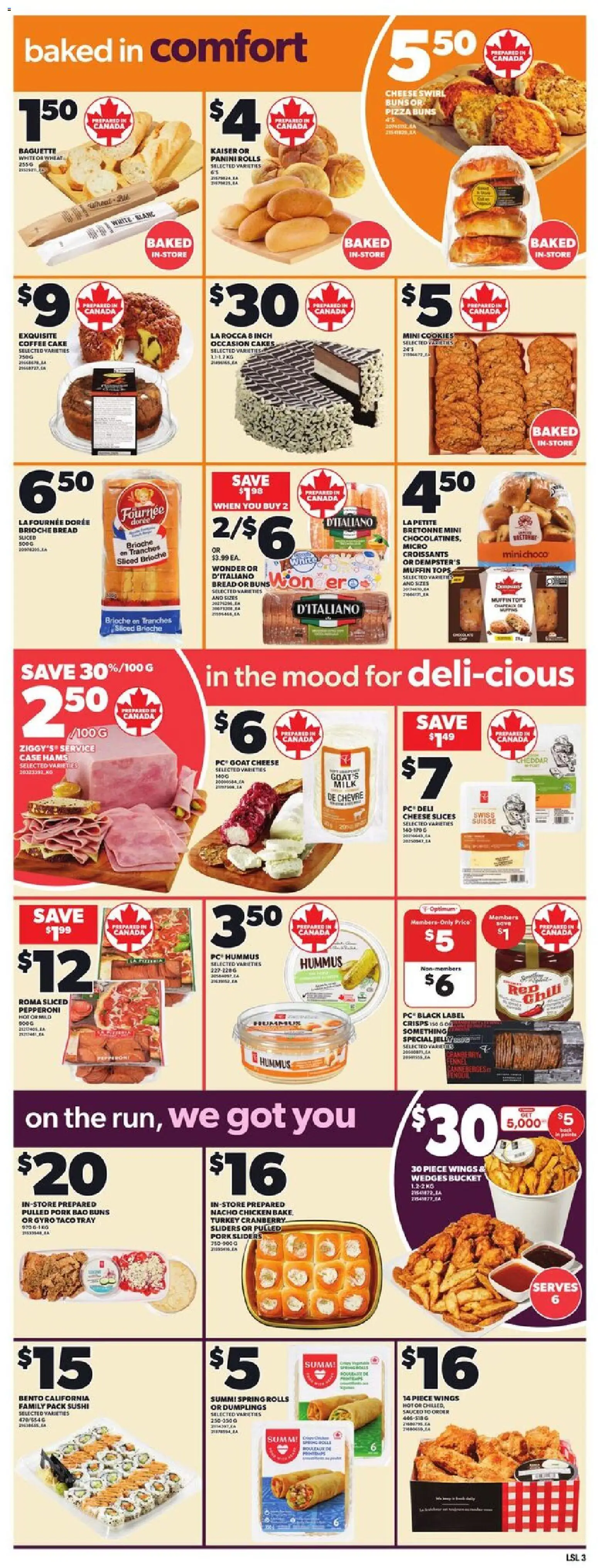 Loblaws flyer valid from 13.11.2025 | Page: 6 | Products: Milk, Cheese, Bread, Chicken