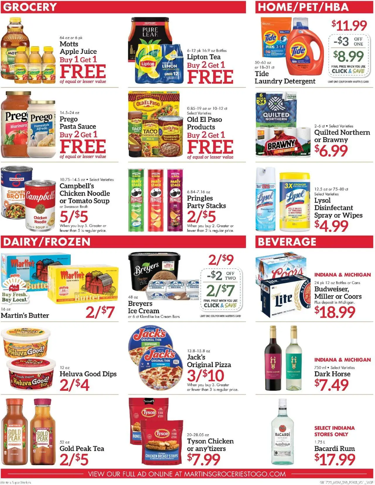 Martin’s Weekly Ad - valid from 17.08.2025 | Page: 3 | Products: Butter, Pizza, Cream, Onion