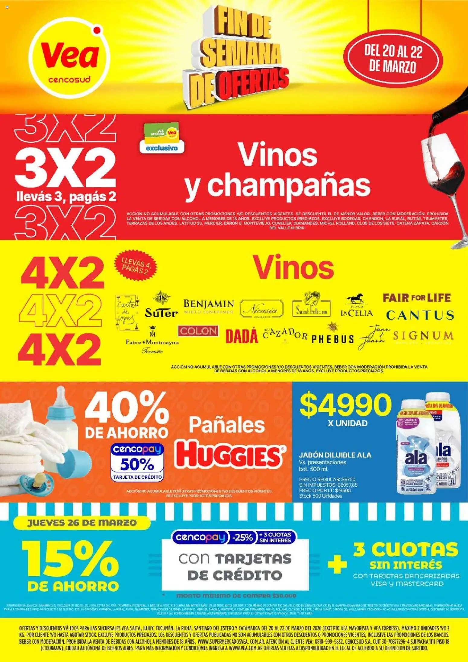 Vea - Oferta fin de semana │ válido desde el 20.03.2026 | Página: 1 | Productos: Jabón, Pañales