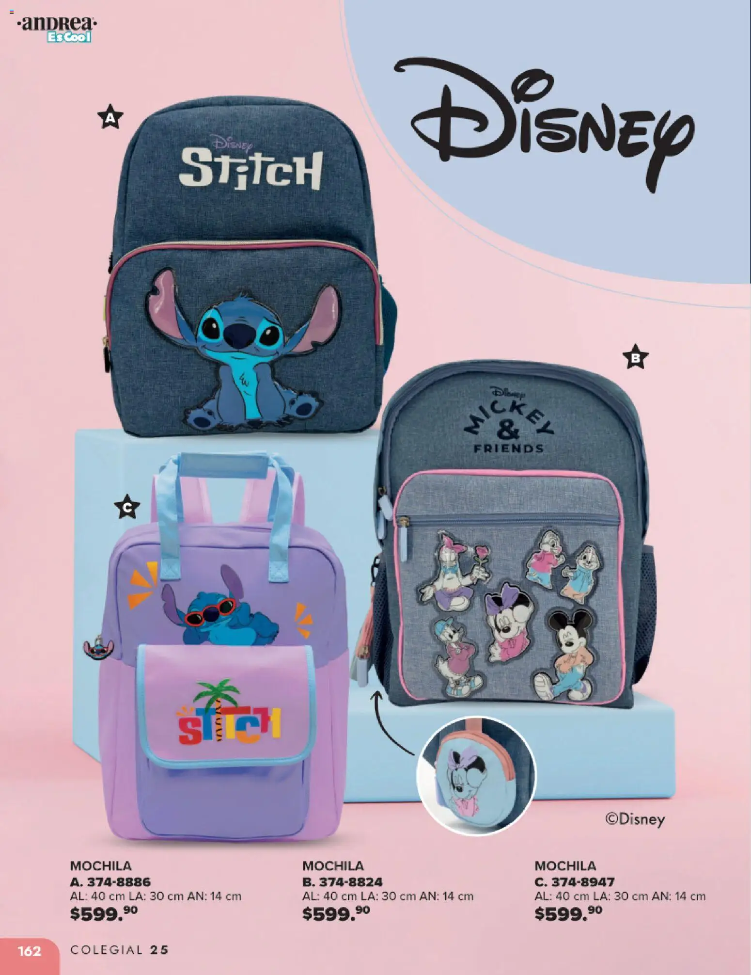 Nuevas ofertas de Andrea válidas en toda la República Mexicana desde el 25.05.2025. ¡Encuentra las mejores ofertas en Andrea catálogo Colegial ! | Página: 162 | Productos: Mochila