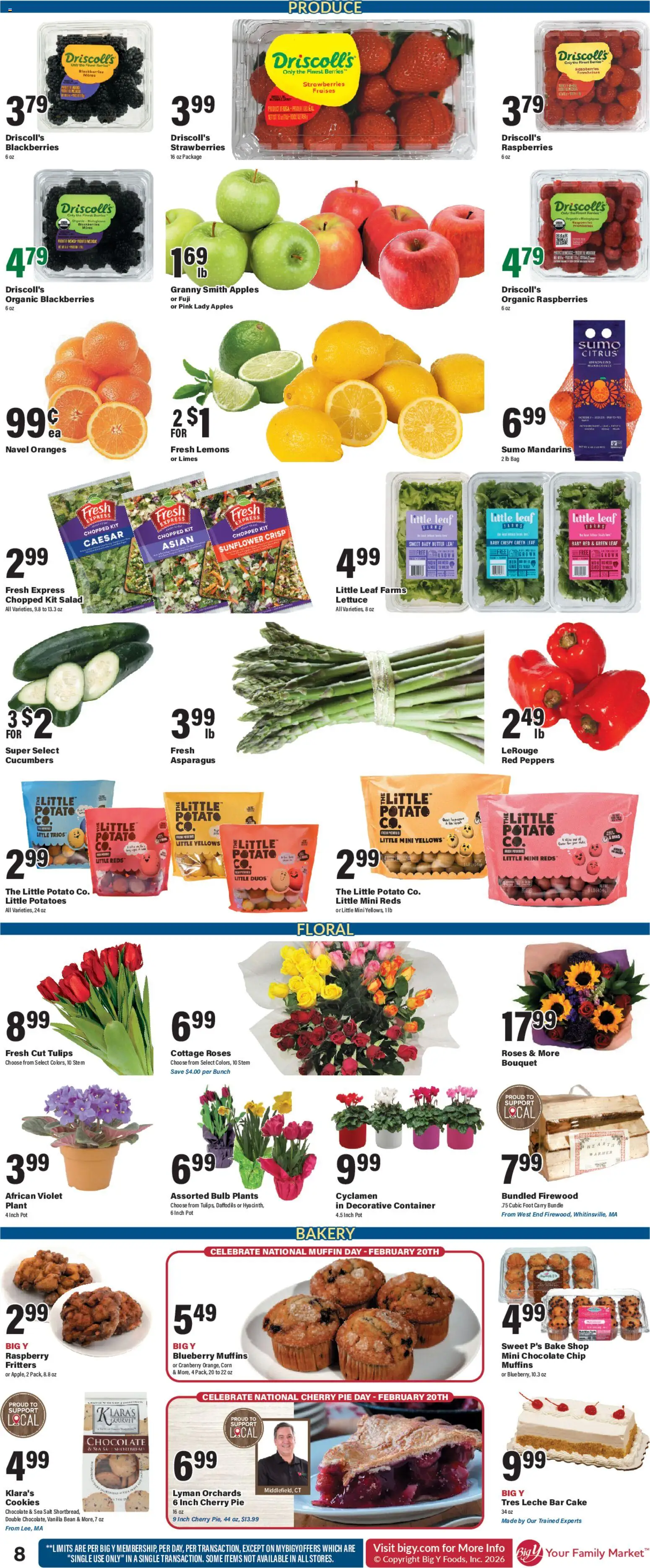 Big Y Weekly Ad - valid from 19.02.2026 | Page: 11 | Products: Bakery, Mandarins, Asparagus, Cookies