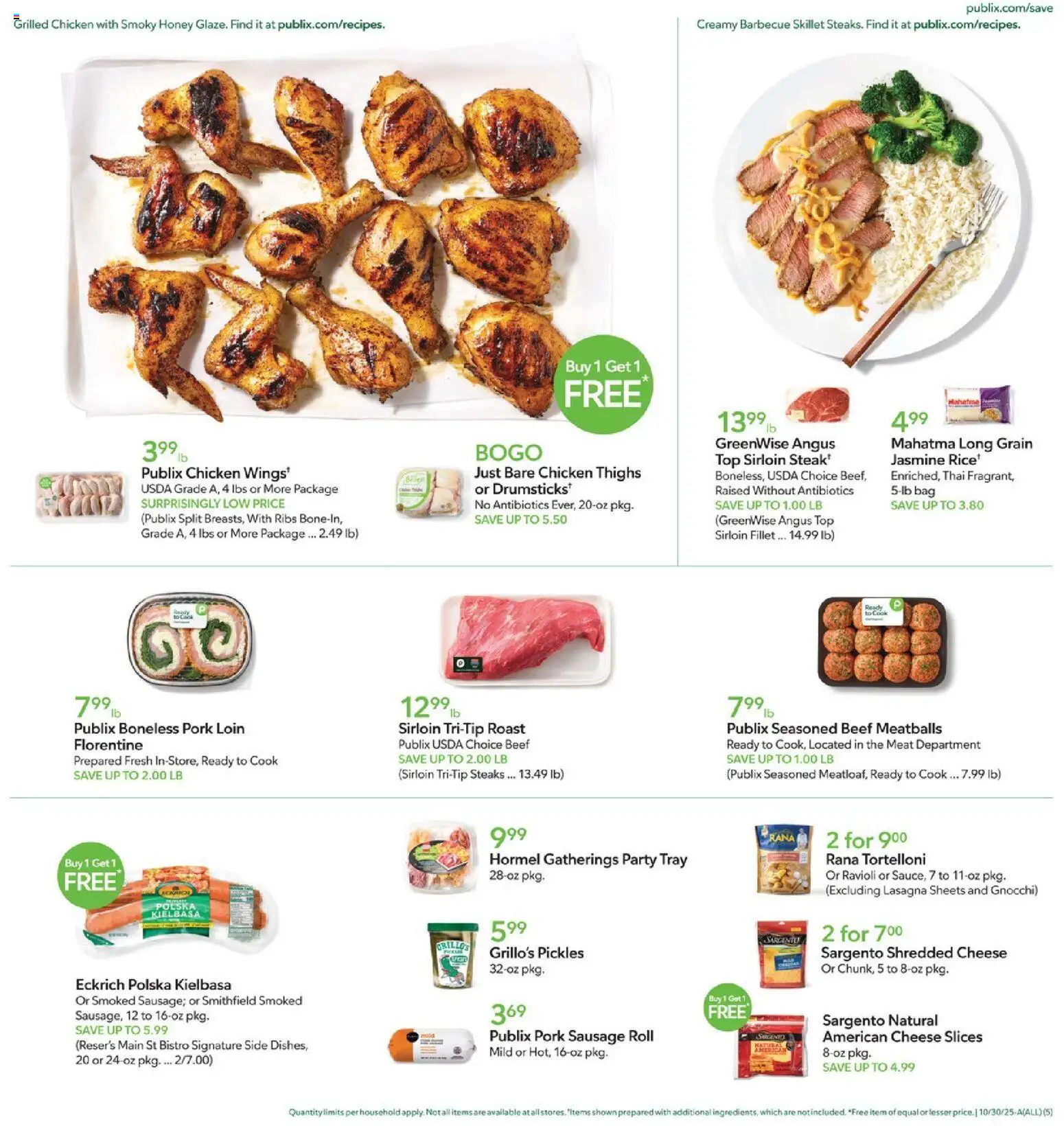 Publix Leaflet - valid from 29.10.2025 | Page: 5 | Products: Cheese, Pork, Beef, Sausage