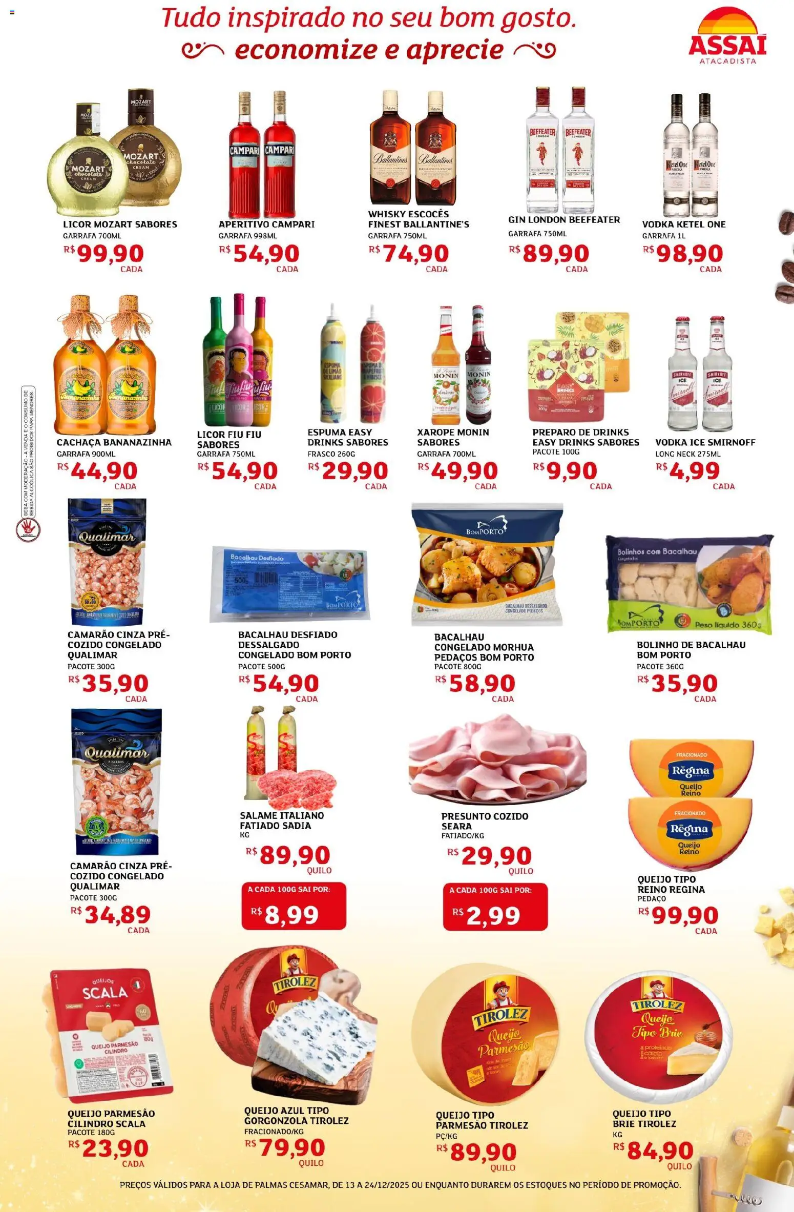 Assaí Atacadista Folheto - válido de 13.12.2025 | Página: 3 | Produtos: Queijo, Brie, Gin, Xarope