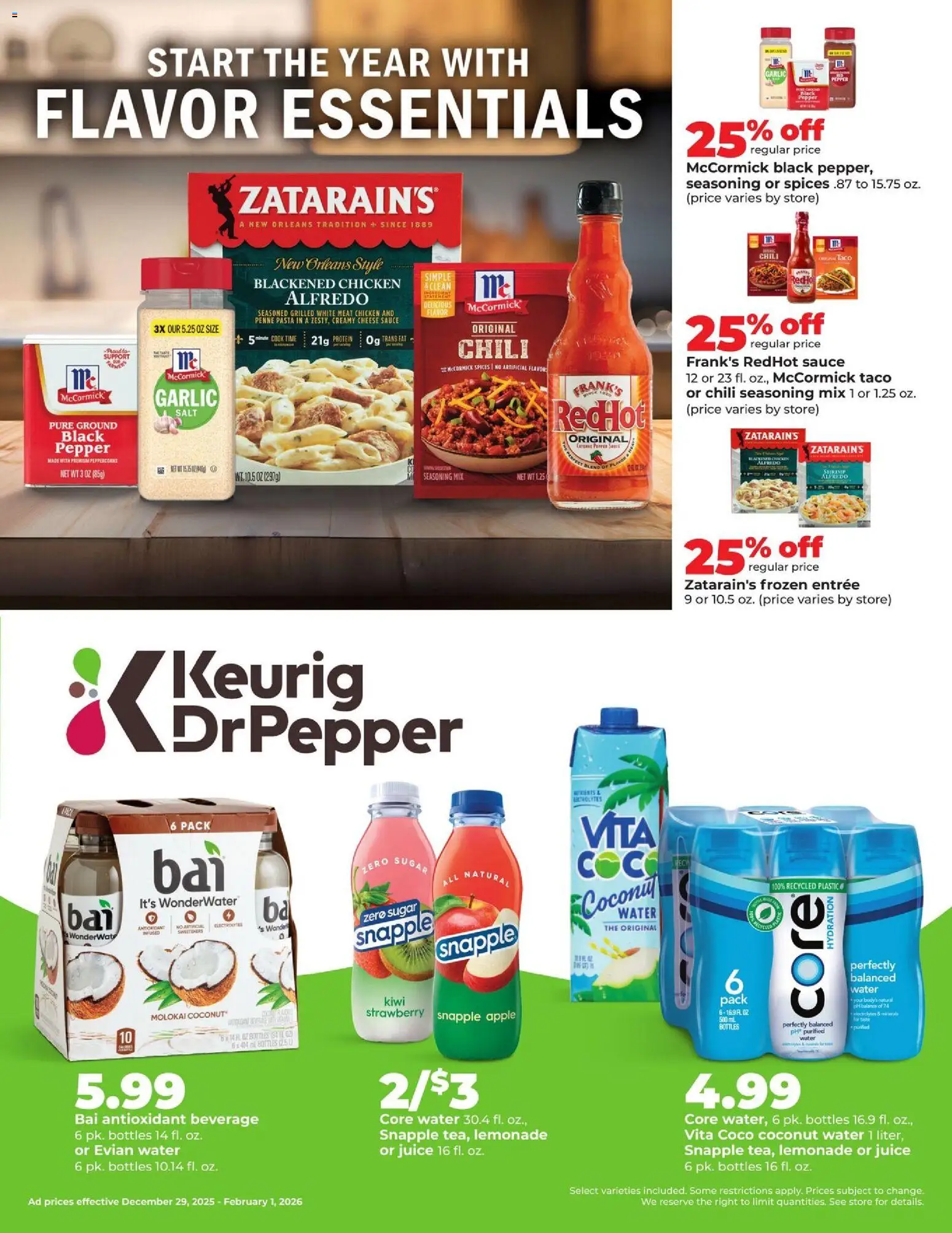 HyVee January Deals - valid from 29.12.2025 | Page: 3 | Products: Cheese, Juice, Pasta, Sugar
