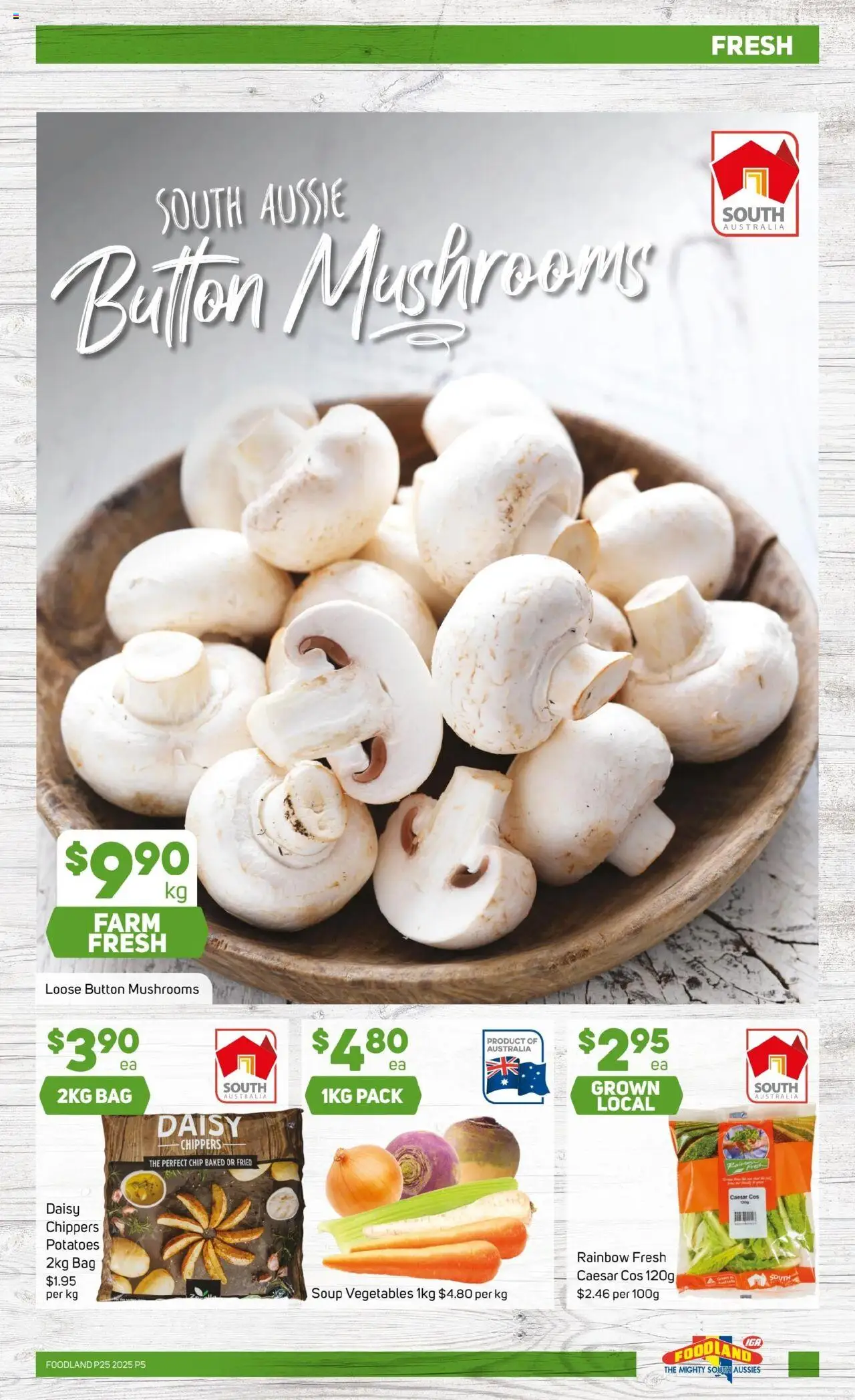 Foodland catalogue - valid from 18.06.2025 | Page: 5 | Products: Mushrooms, Potatoes, Soup, Bag
