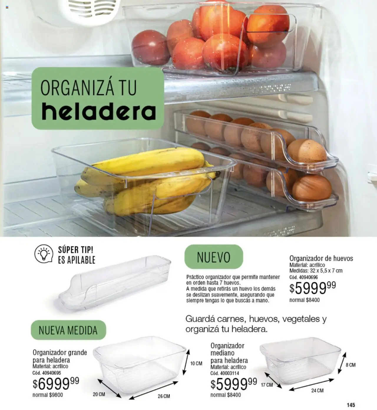 Millanel catálogo │ válido desde el 18.08.2025 | Página: 145 | Productos: Organizador, Huevo, Heladera, Huevos