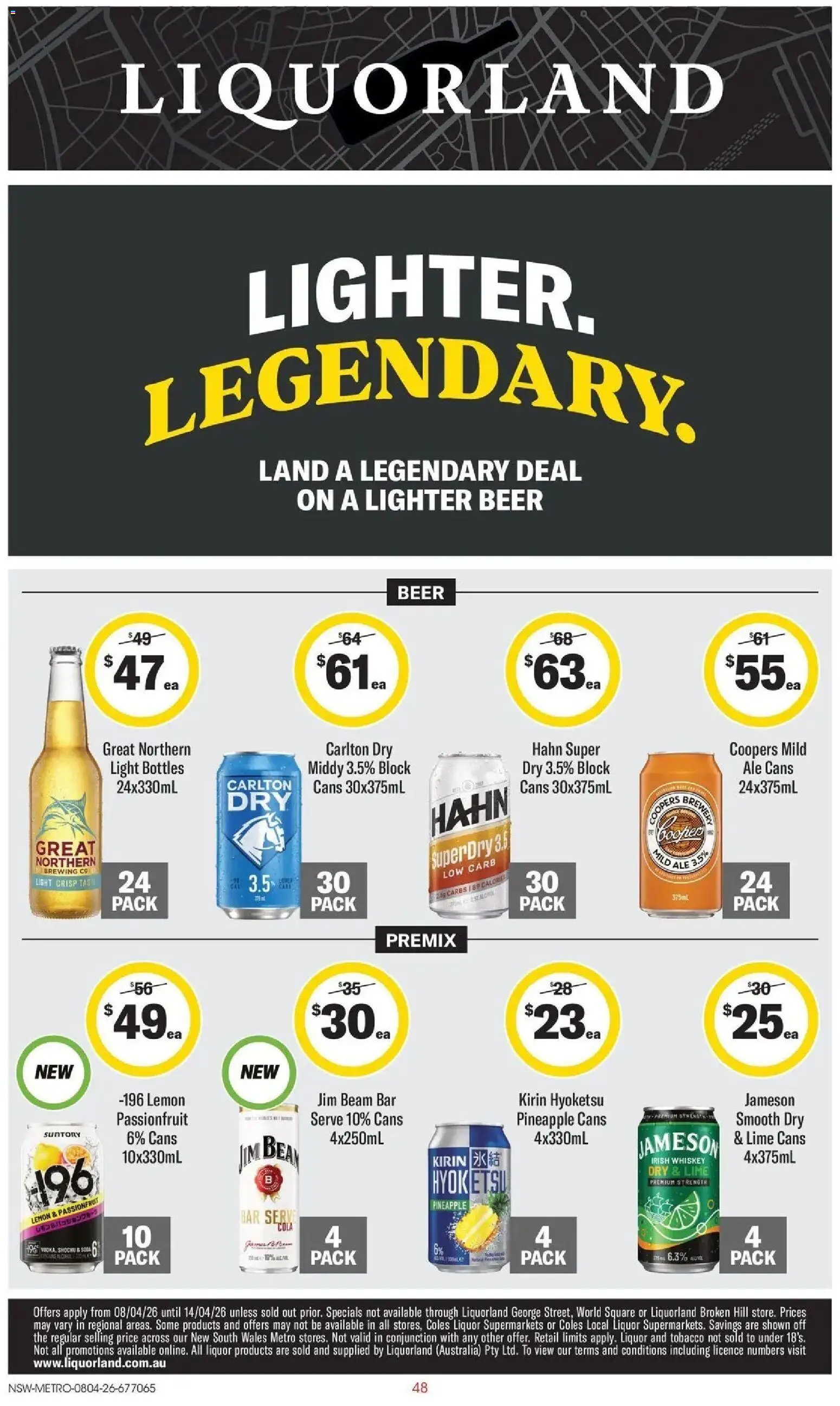 Deals catalogue - valid from 07.04.2026 | Page: 48 | Products: Light, Whiskey, Lemon, Lime