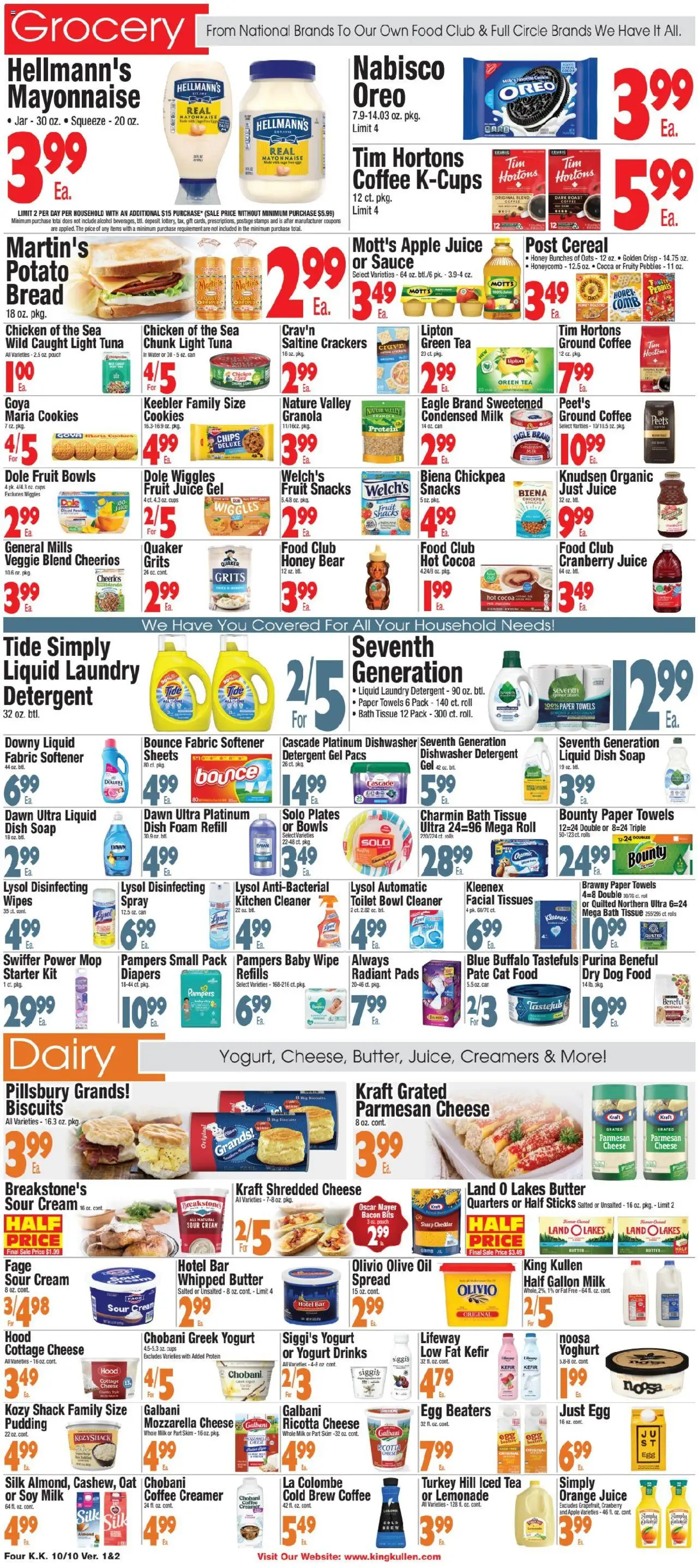 King Kullen Weekly Ad - valid from 09.10.2025 | Page: 4 | Products: Butter, Cheese, Yogurt, Cream