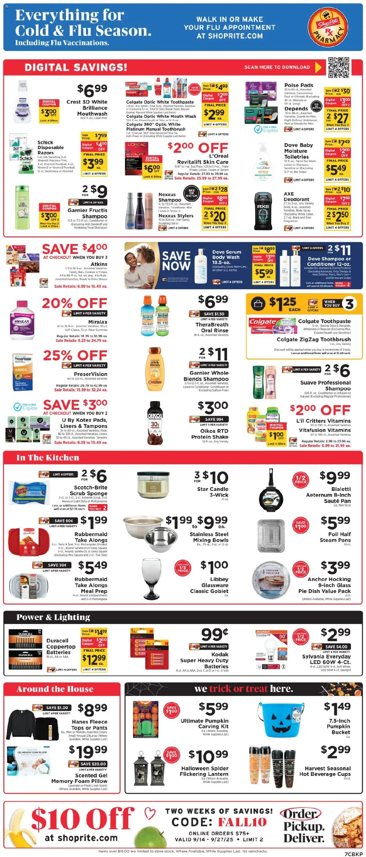 ShopRite Weekly Ad - valid from 14.09.2025 | Page: 7 | Products: Shampoo, Toothbrush, Body Wash, Pumpkin