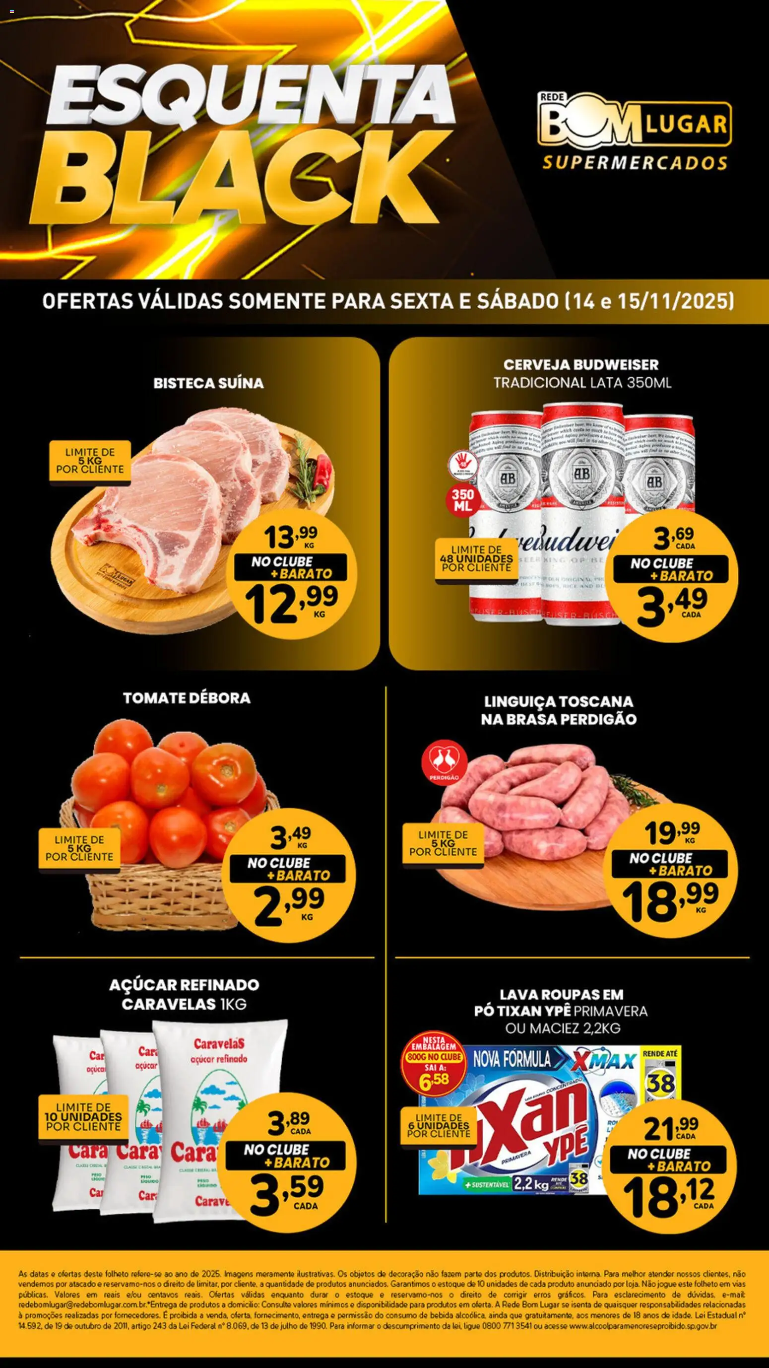 Rede Bom Lugar Folheto - válido de 14.11.2025 | Página: 1 | Produtos: Pó, Roupas, Bebida, Açúcar