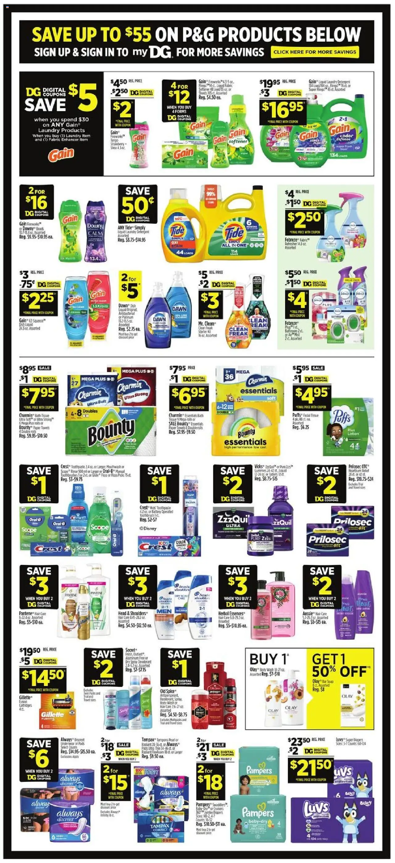 Dollar General Weekly Ad - valid from 24.08.2025 | Page: 11 | Products: Toothbrush, Tampons, Body Wash, Underwear