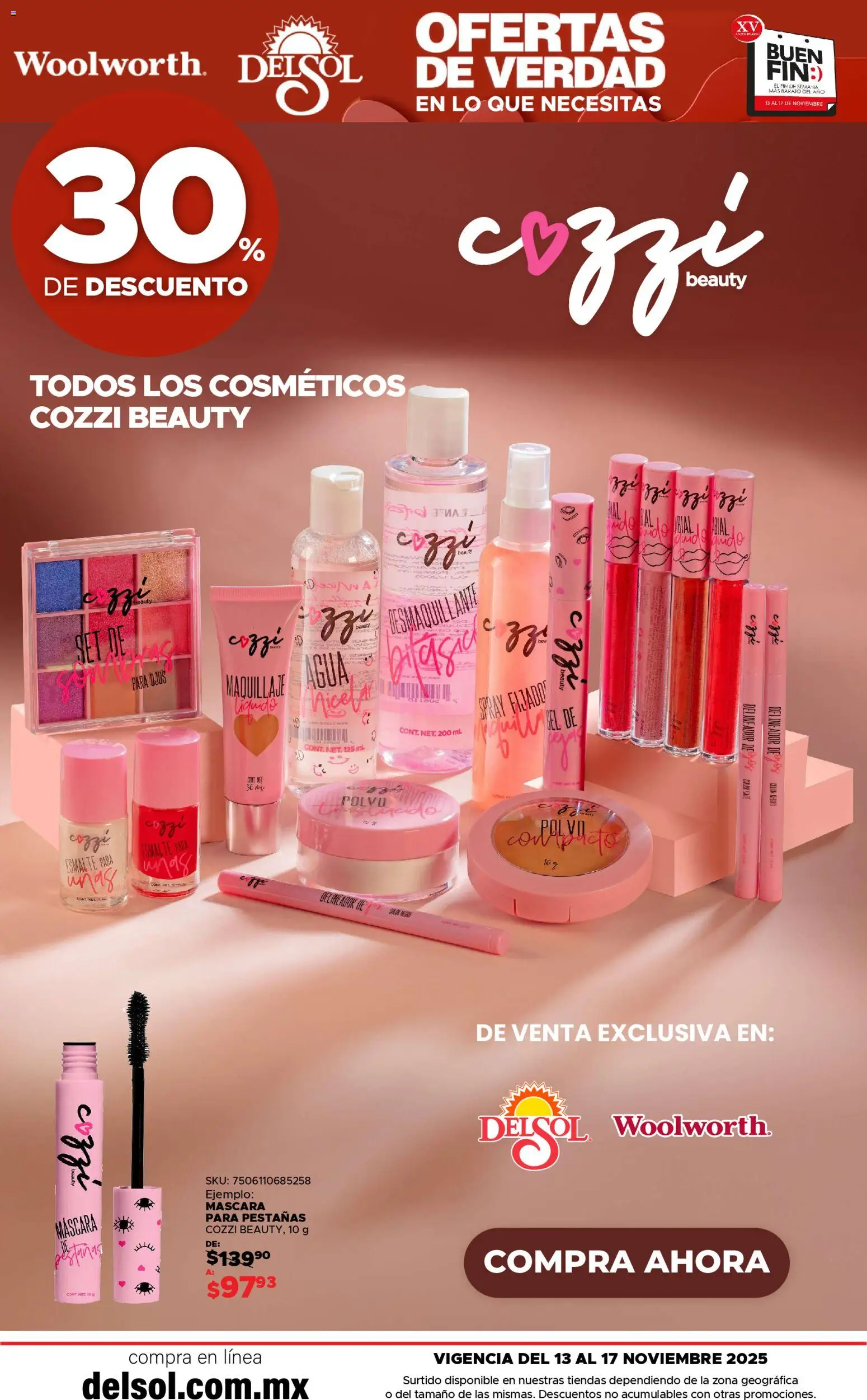 Nuevas ofertas de Del Sol y Woolworth válidas en toda la República Mexicana desde el 13.11.2025. ¡Encuentra las mejores ofertas en Del Sol y Woolworth Buen fin! | Página: 39 | Productos: Máscara, Agua, Desmaquillante, Té