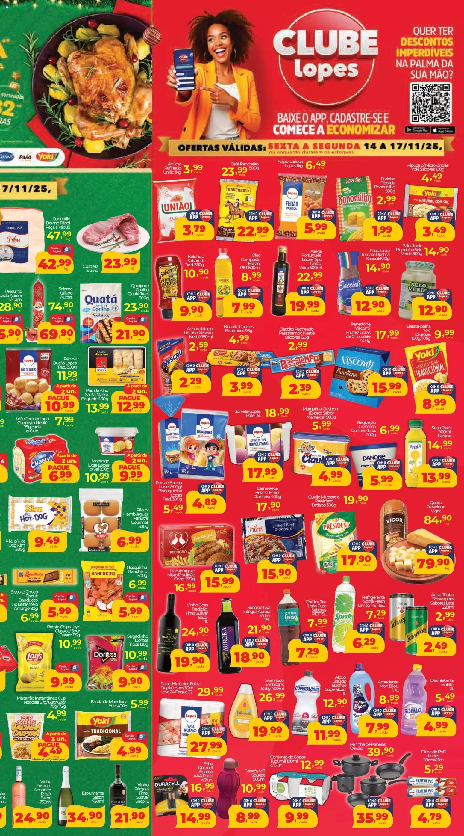 Lopes Supermercados Folheto - válido de 14.11.2025 | Página: 3 | Produtos: Manteiga, Chocolate, Copos, Azeite