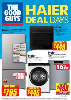 Preview of The Good Guys Haier Deal Days - valid from 08.10.2025
