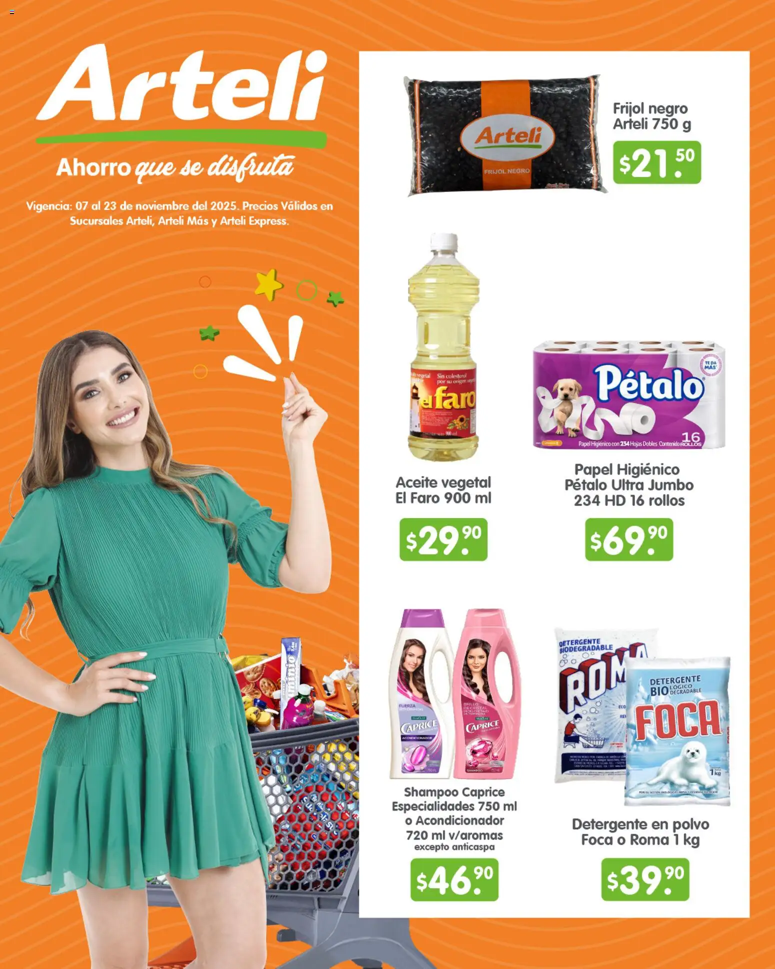Nuevas ofertas de Arteli válidas en toda la República Mexicana desde el 07.11.2025. ¡Encuentra las mejores ofertas en Arteli folleto! | Página: 1 | Productos: Detergente, Aceite, Papel higiénico, Polvo