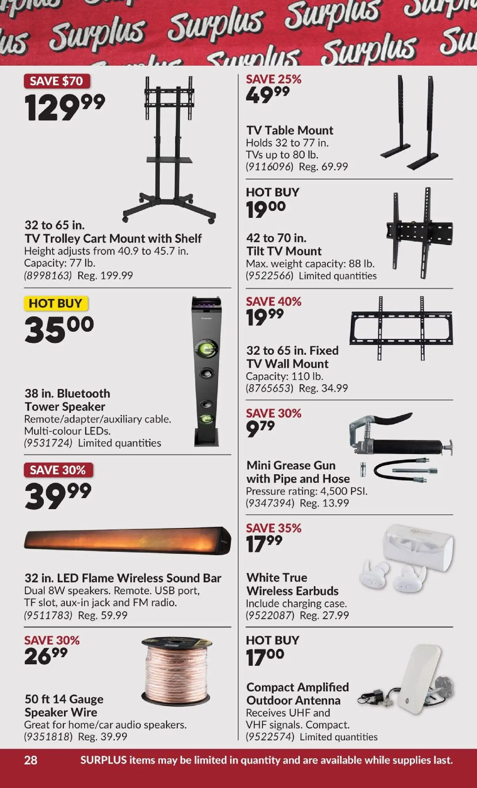 Princess Auto flyer valid from 13.01.2026 | Page: 34 | Products: Audio, Speaker, Shelf, Table