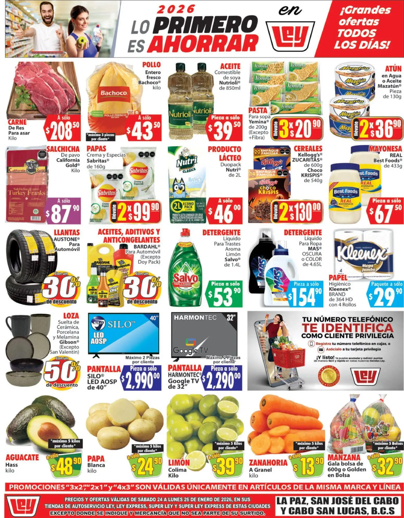 Nuevas ofertas de Casa Ley válidas en toda la República Mexicana desde el 24.01.2026. ¡Encuentra las mejores ofertas en Casa Ley folleto Autoservicio! | Página: 1 | Productos: Aceite, Pasta, Té, Zanahoria