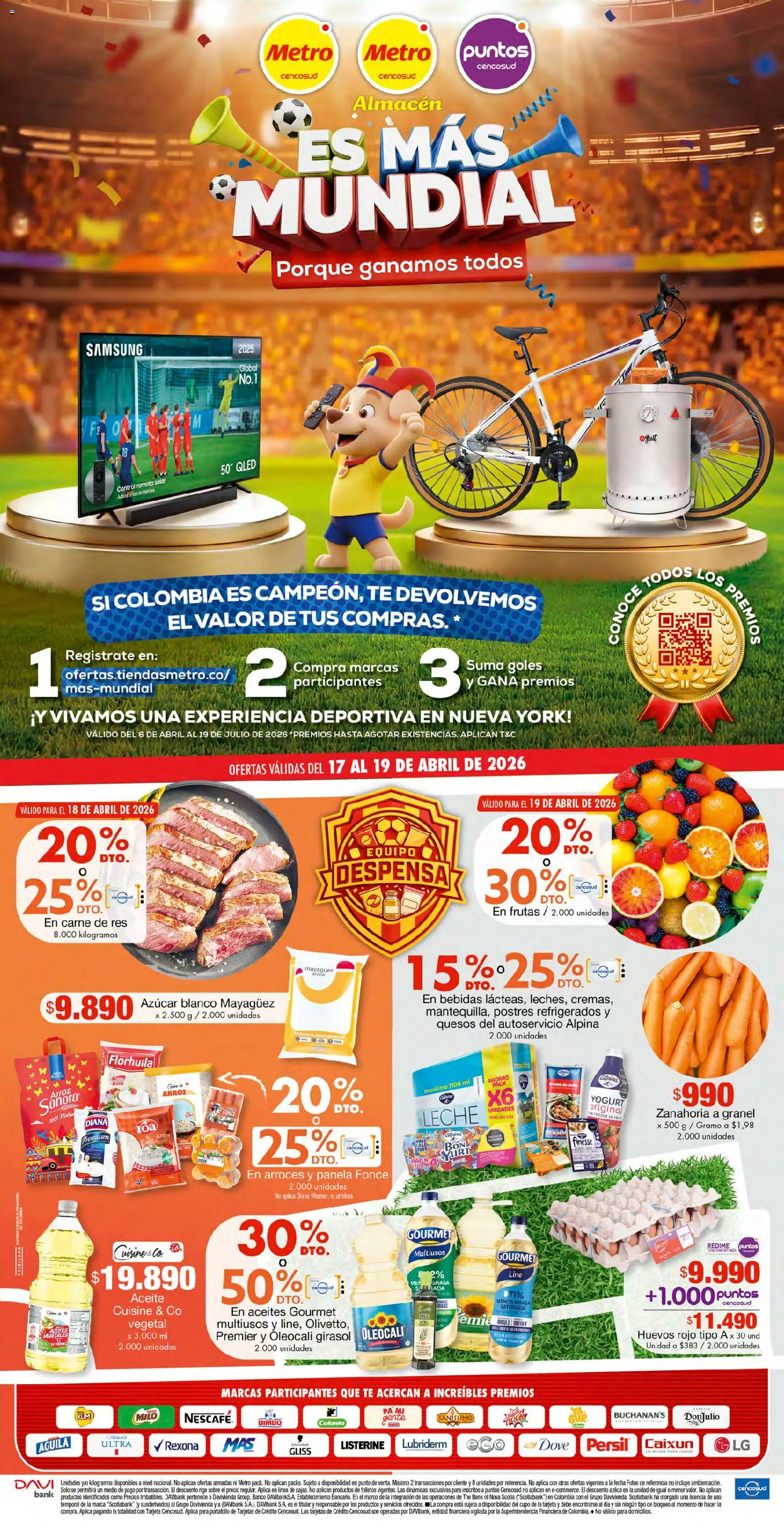 Metro revista - valida desde el 17.04.2026 | Página: 1 | Productos: Té, Sobre, Huevos, Aceite