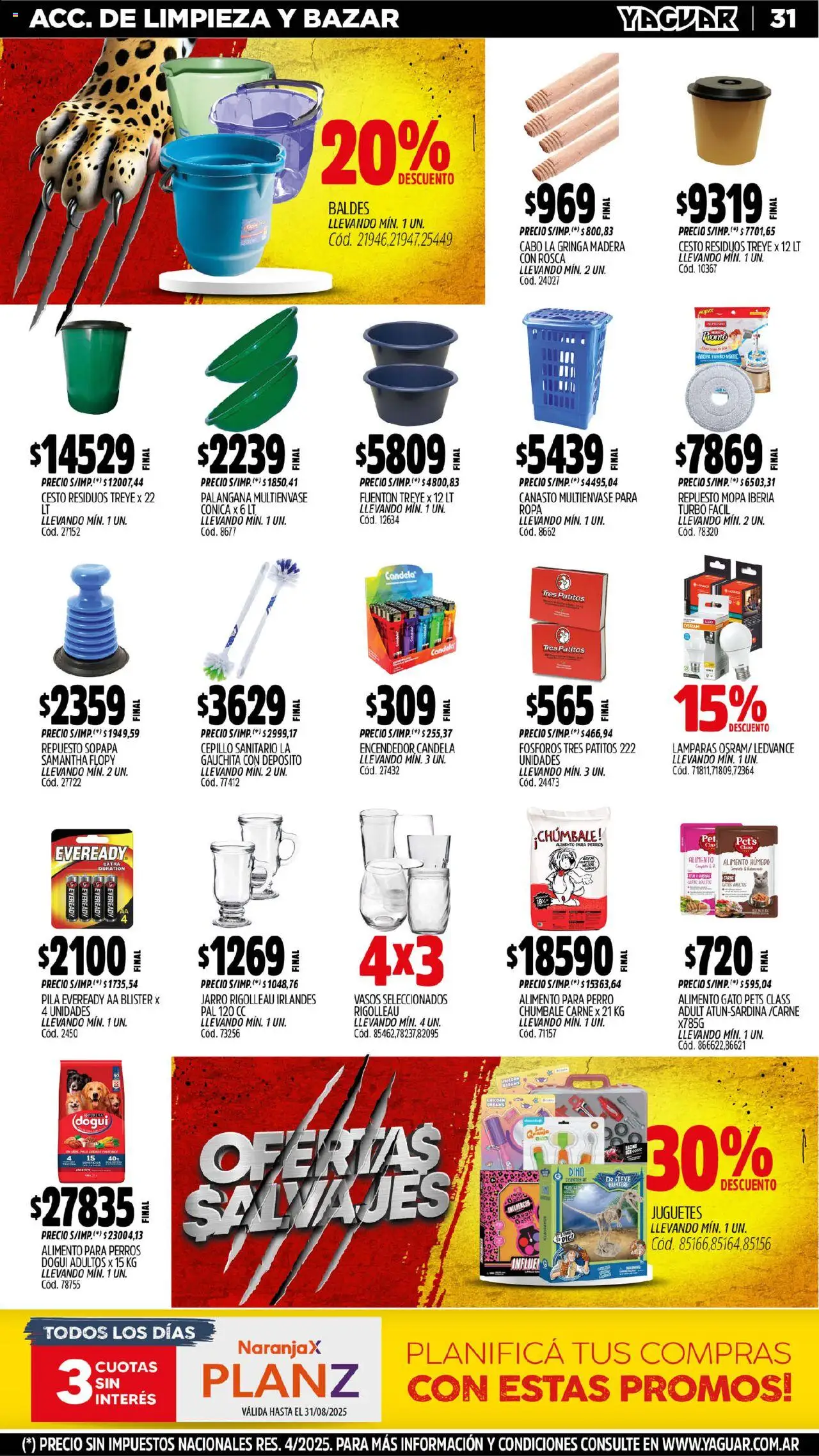 Yaguar - Jujuy │ válido desde el 04.08.2025 | Página: 32 | Productos: Encendedor, Ropa, Sopapa, Vasos