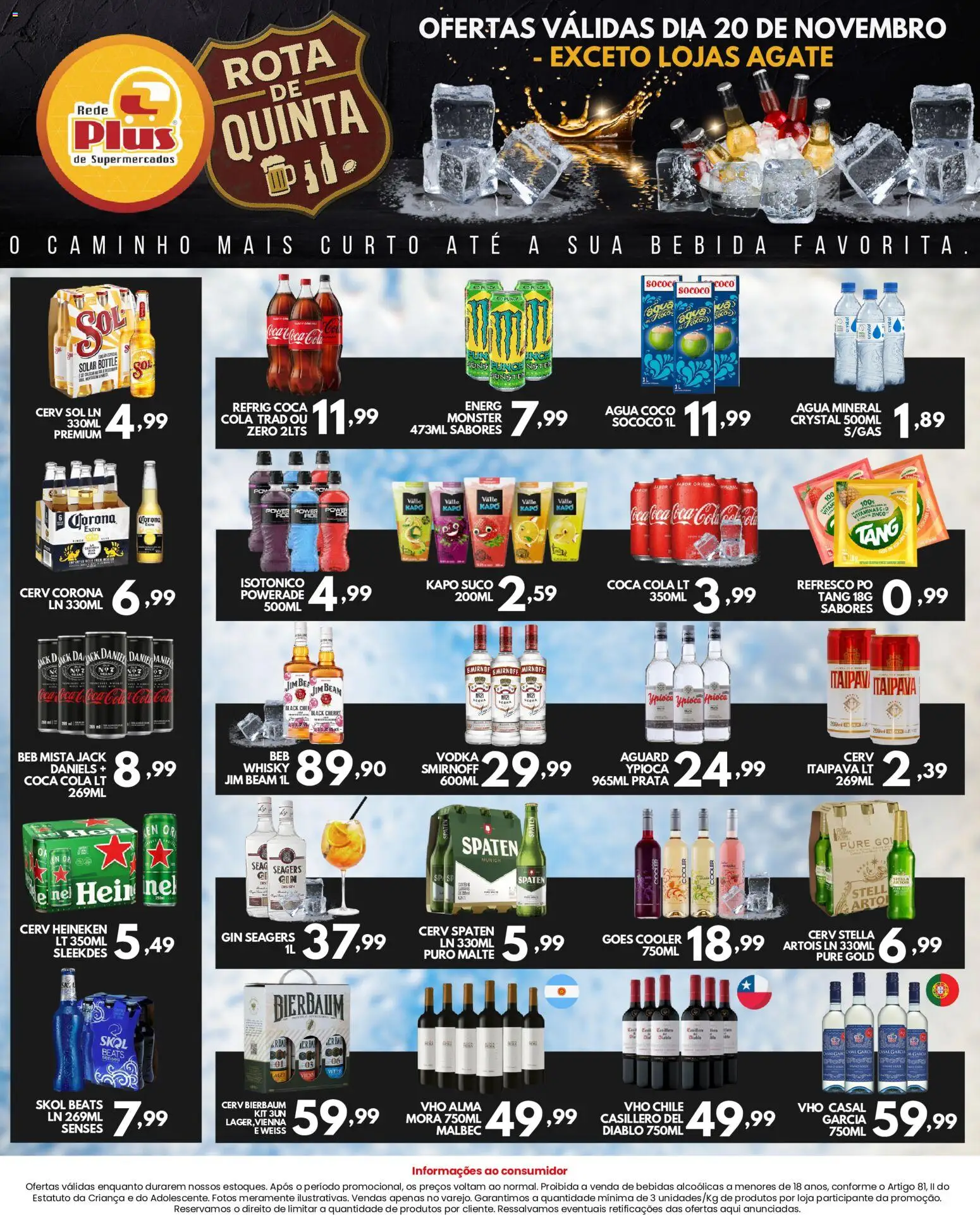 Rede Plus Supermercados Folheto - válido de 19.11.2025 | Página: 4 | Produtos: Refresco, Suco, Vodka, Monster