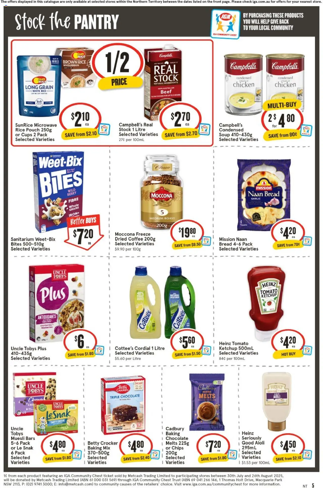 IGA catalogue - valid from 20.08.2025 | Page: 6 | Products: Milk, Cheese, Chicken, Soup