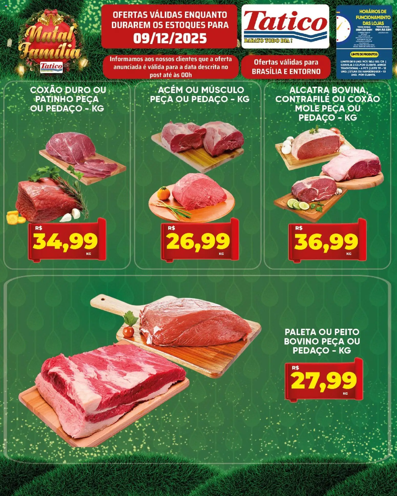Tatico Folheto - válido de 10.12.2025 | Página: 26 | Produtos: Alcatra, Leite, Cerveja, Hambúrguer