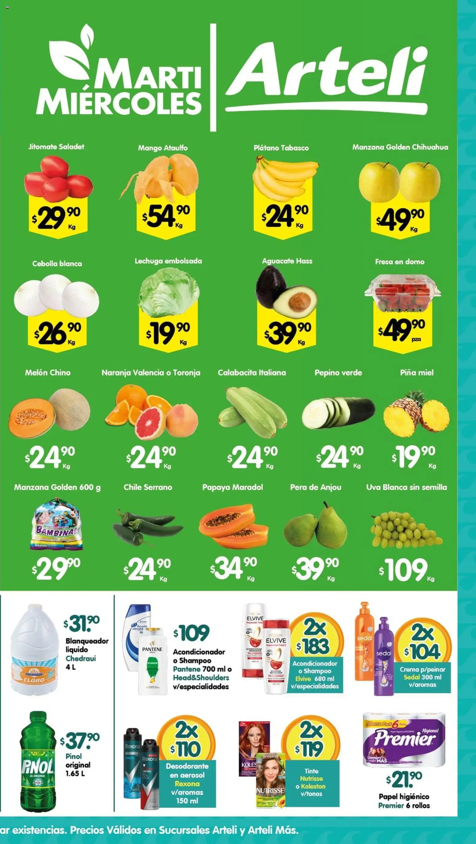 Nuevas ofertas de Arteli válidas en toda la República Mexicana desde el 24.02.2026. ¡Encuentra las mejores ofertas en Arteli folleto Valles! | Página: 2 | Productos: Cebolla, Lechuga, Aguacate, Uva